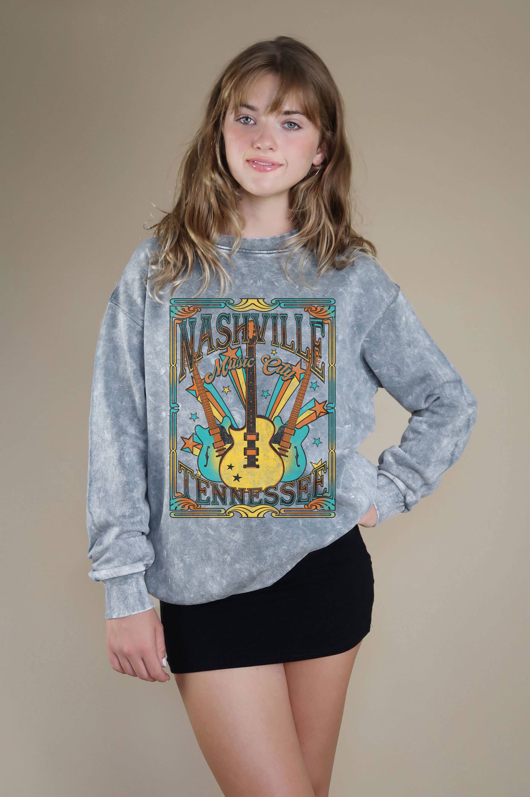 Nashville Music City Mineral Brushed Sweatshirt T-Shirts, Hoodie | PodTeesHub.com