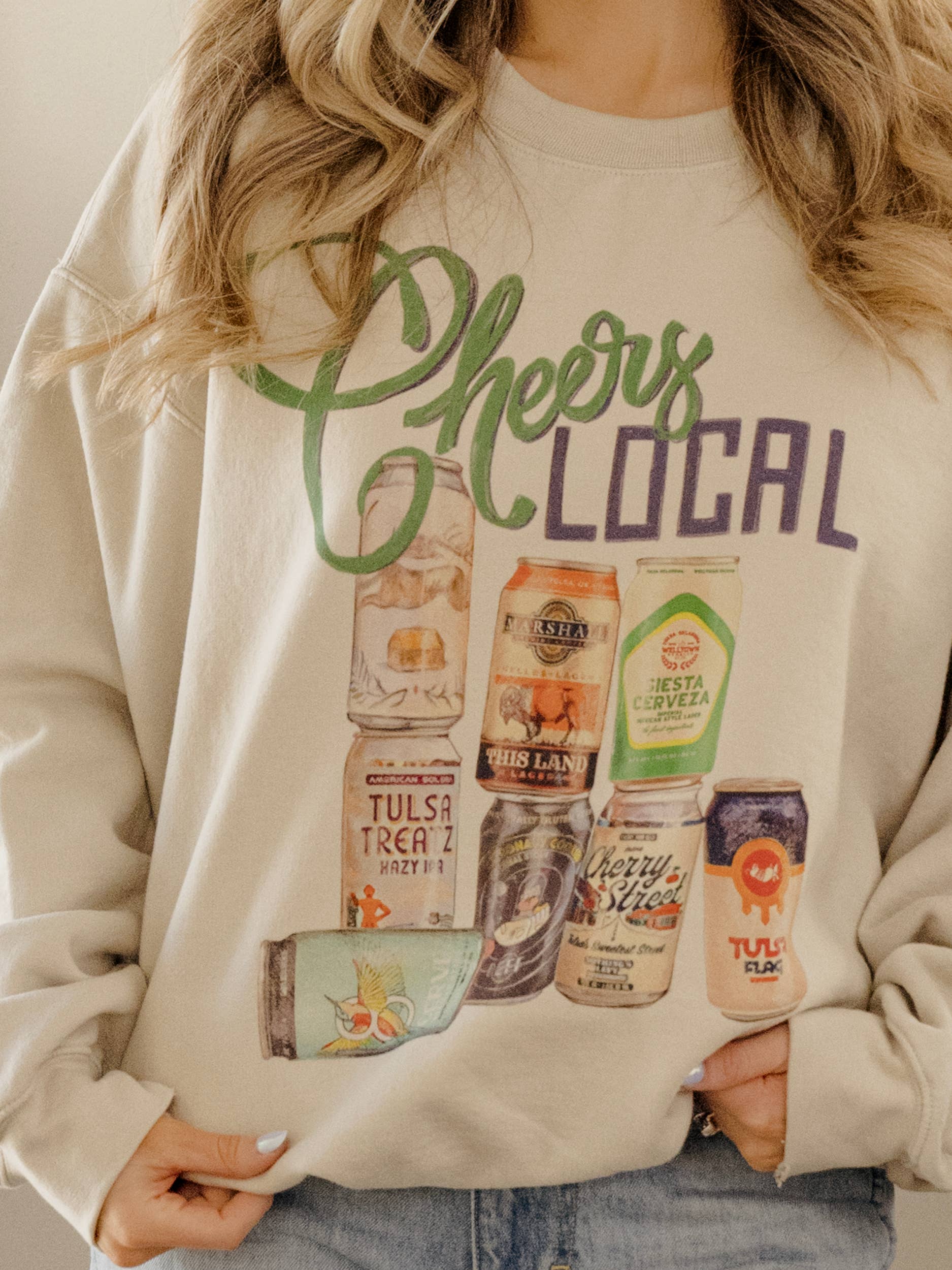 Cheers Local Brew Sand Thrifted Graphic Sweatshirt T-Shirts, Hoodie | PodTeesHub.com