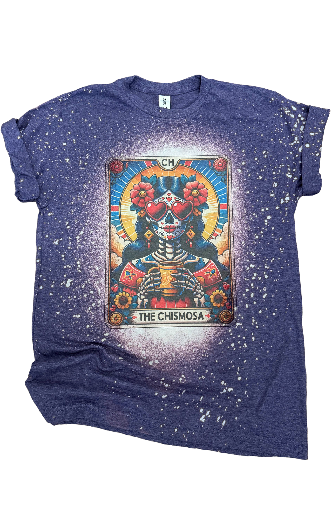 The Chismosa - Skeleton Tarot Card Bleached Tee Hoodie, Sweatshirt | PodTeesHub.com