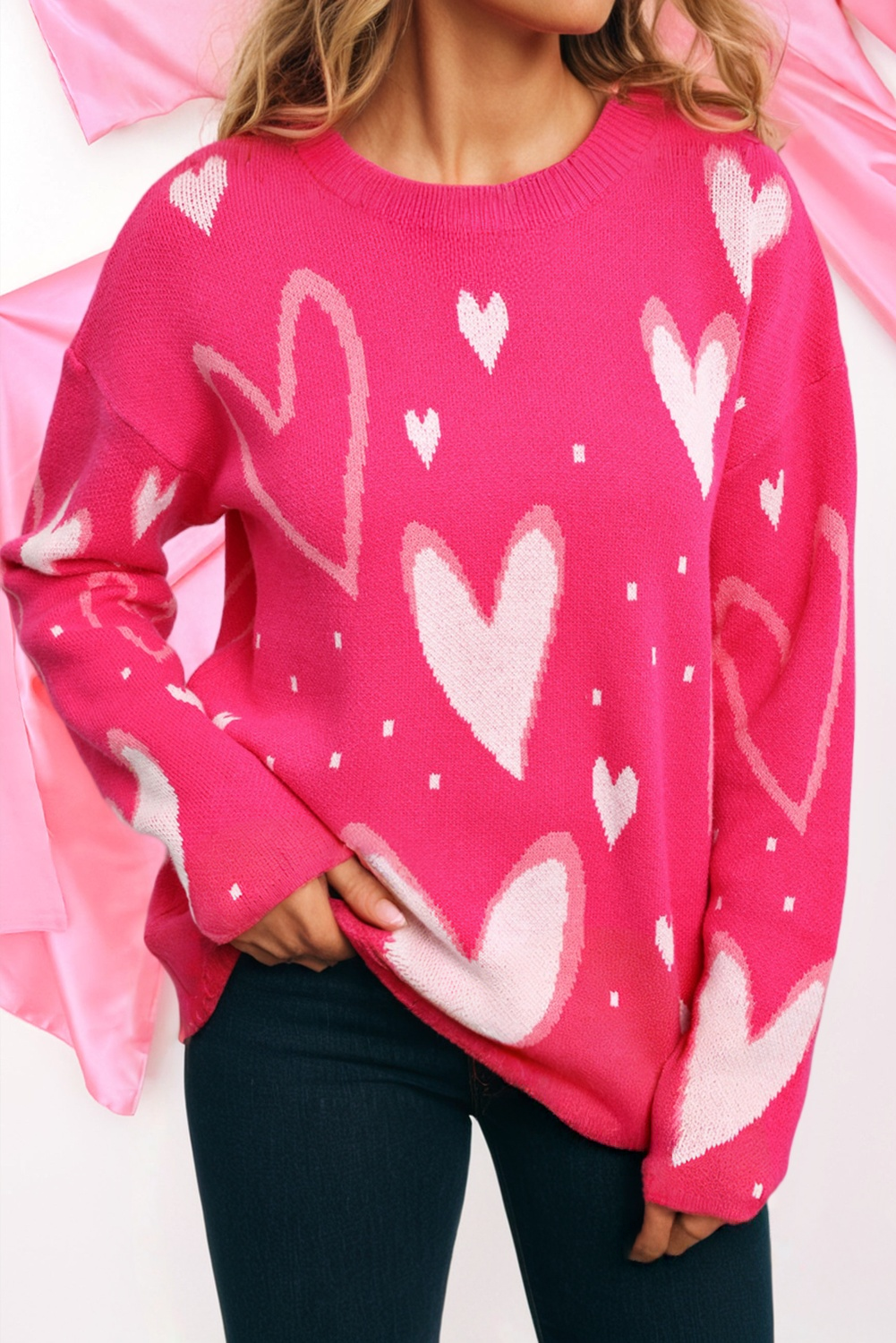 Splendid Heart Print Valentines Day Sweater (S-Xl) T-Shirts, Hoodie, Sweatshirt | PodTeesHub.com