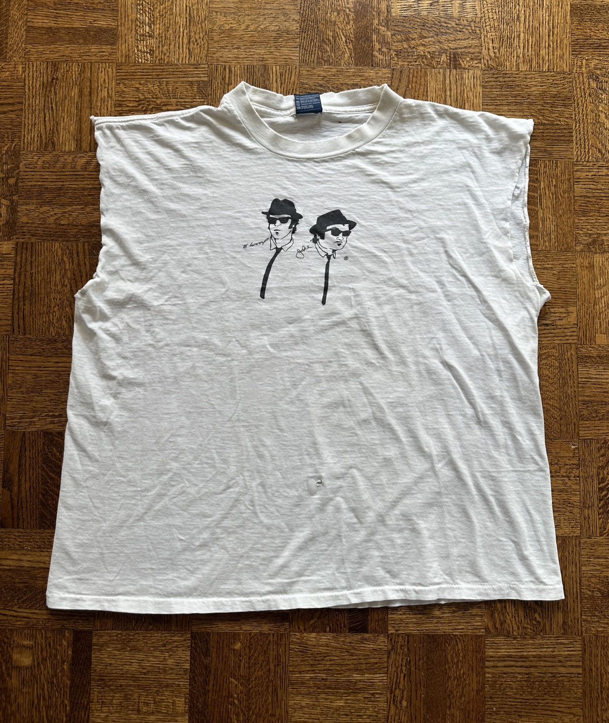 Vintage 90s Blues Brothers Graphic Cutoff Muscle Graphic Tee Hoodie, Sweatshirt | PodTeesHub.com