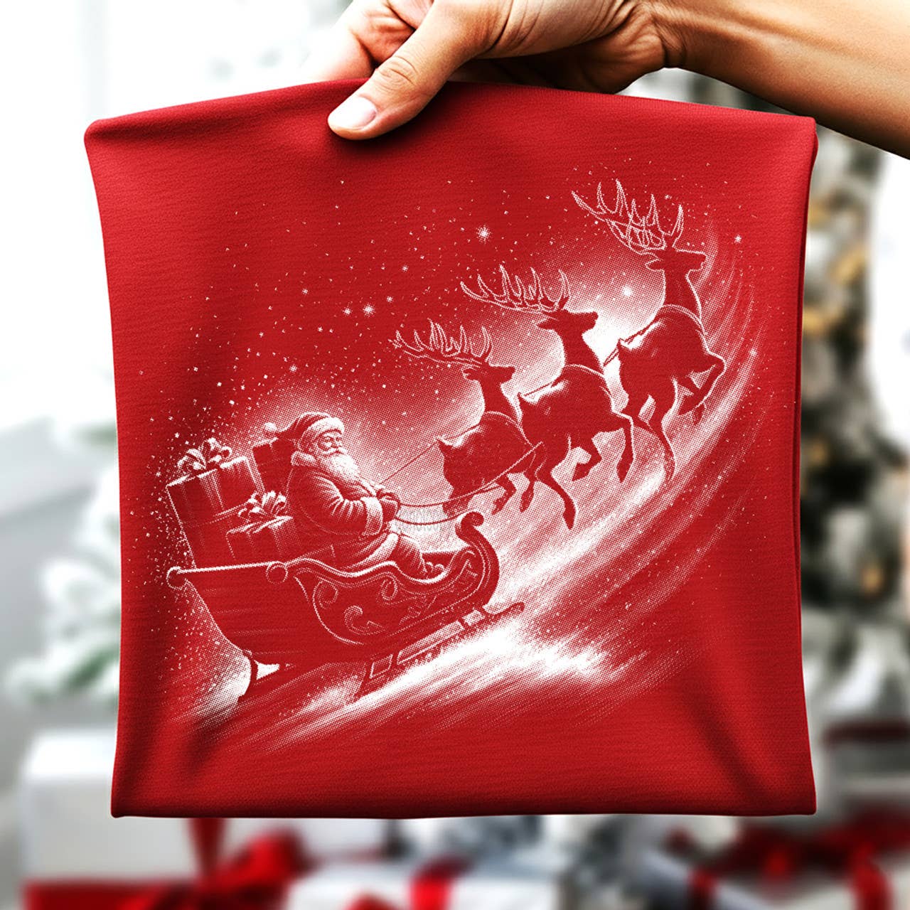 Vintage Santa's Sleigh Ride Tee Hoodie, Sweatshirt | PodTeesHub.com