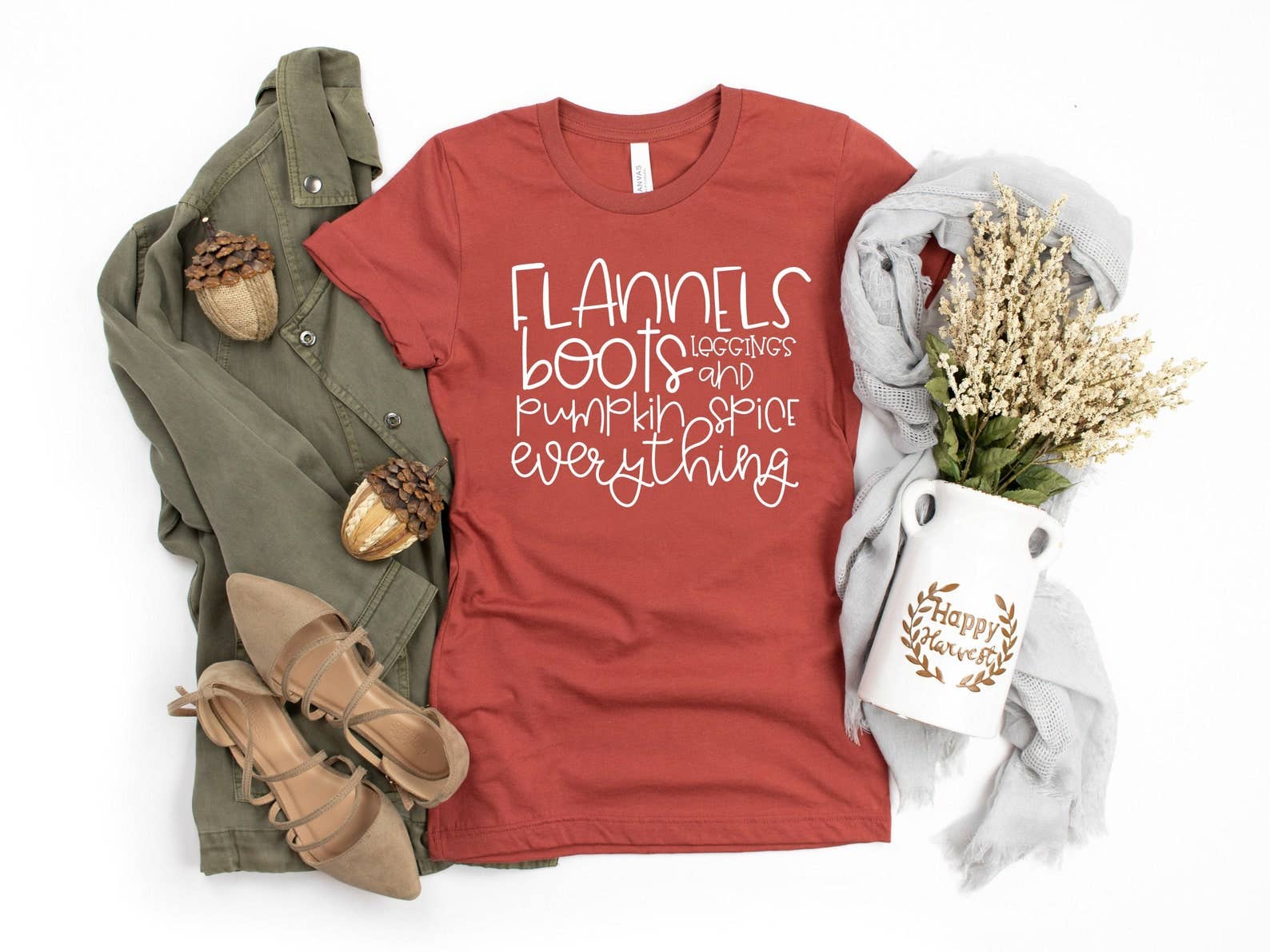 Flannels Boots and Pumpkin Spice Everything  T-Shirt Hoodie, Sweatshirt | PodTeesHub.com
