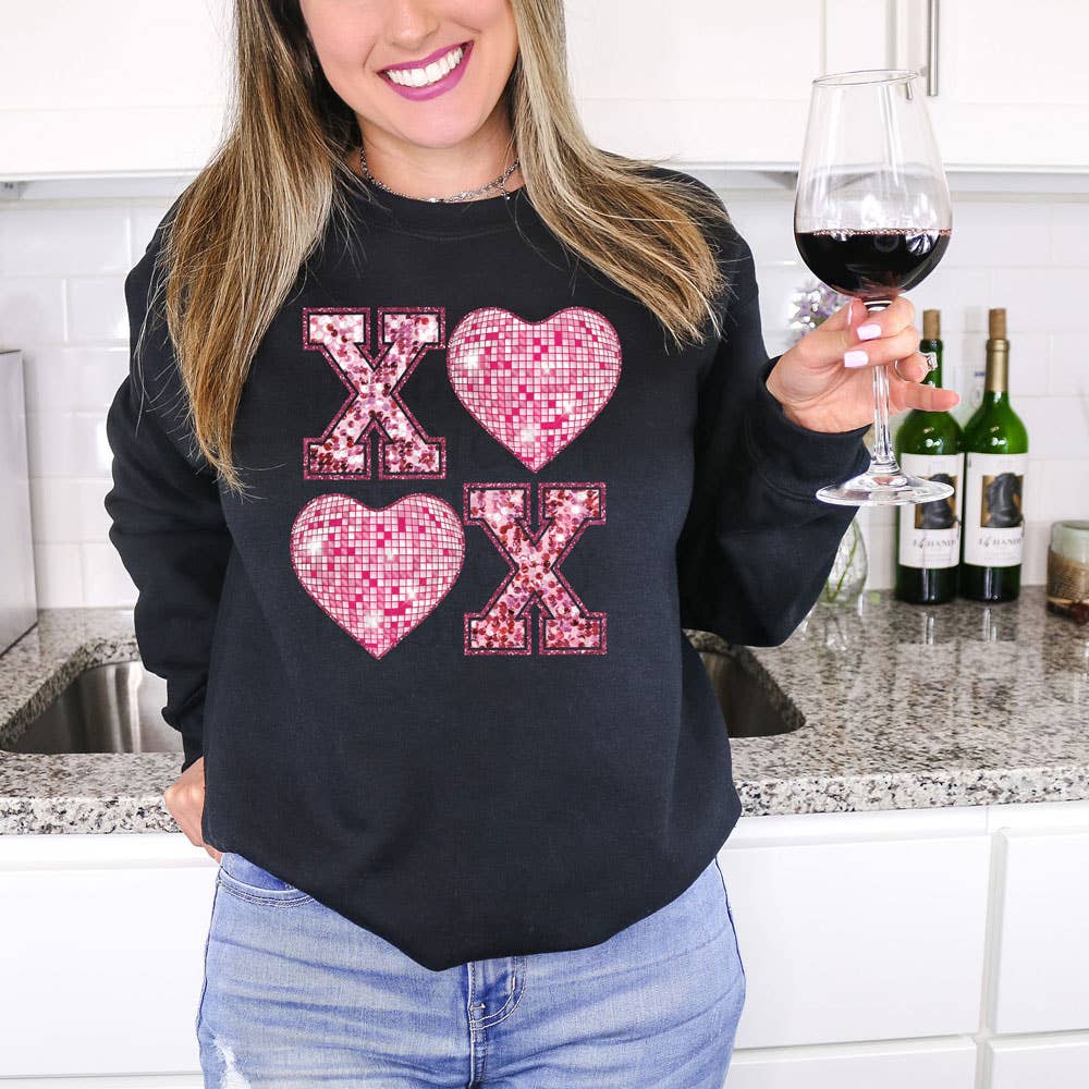 Xoxo Faux Sequins Sweatshirt T-Shirts, Hoodie | PodTeesHub.com