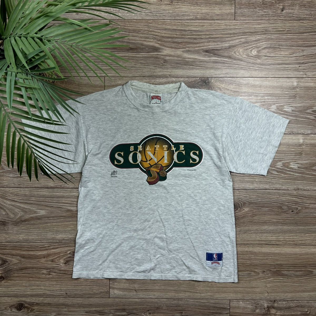 90s Nutmeg Seattle Sonics Vintage Nba Oversized Tee T Shirt Hoodie, Sweatshirt | PodTeesHub.com