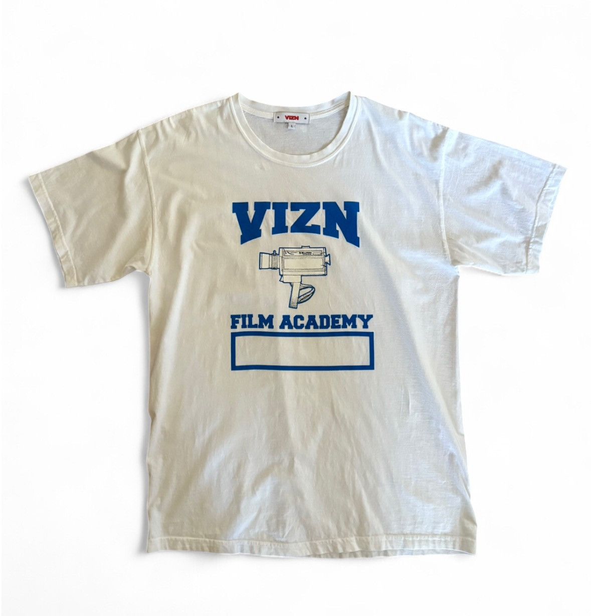 Joy Divizn Vizn Film Academy Tee White Blue Large Camera Video Hoodie, Sweatshirt | PodTeesHub.com