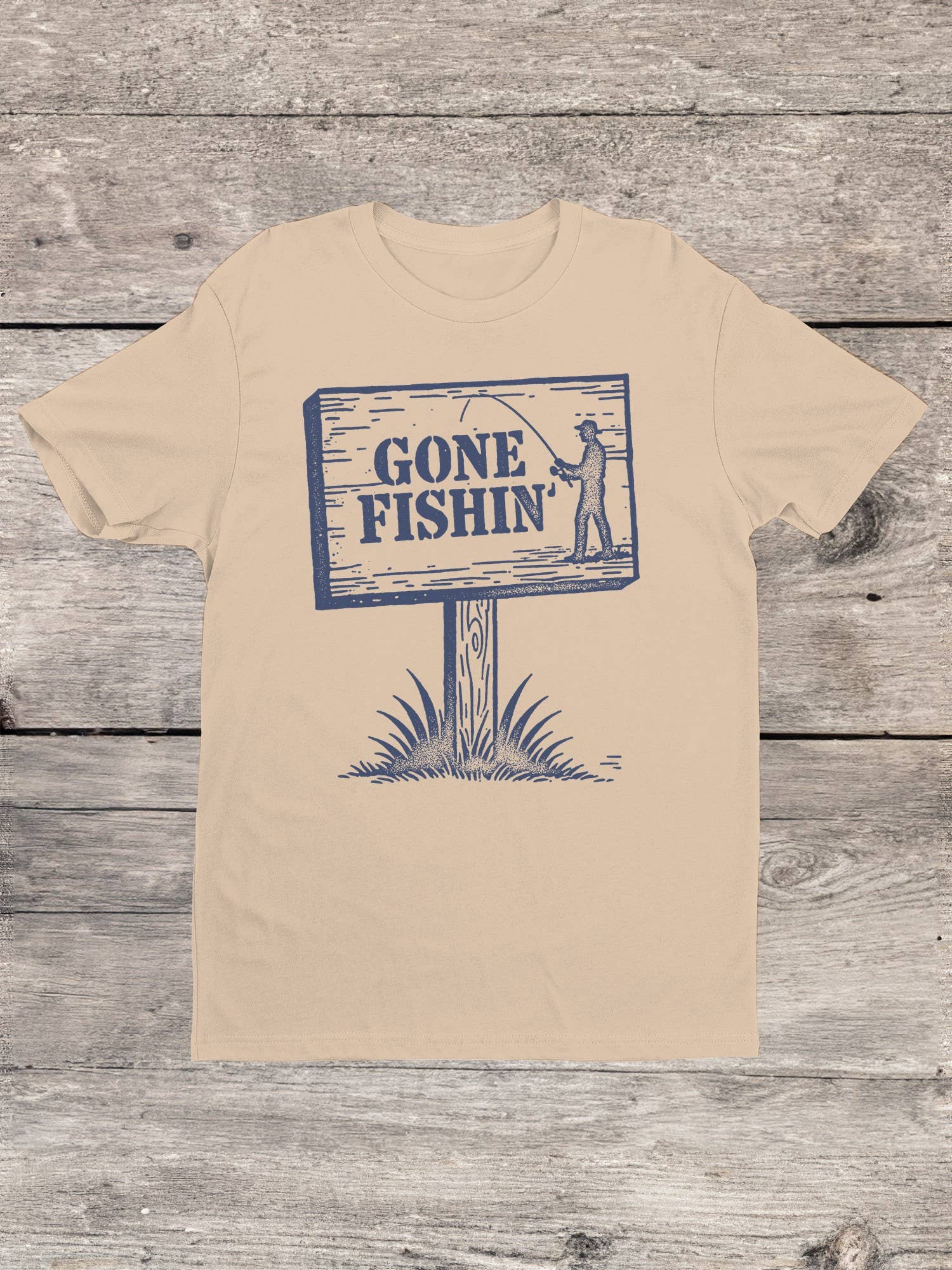 Gone Fishin' Sign Men's T-Shirt Hoodie, Sweatshirt | PodTeesHub.com