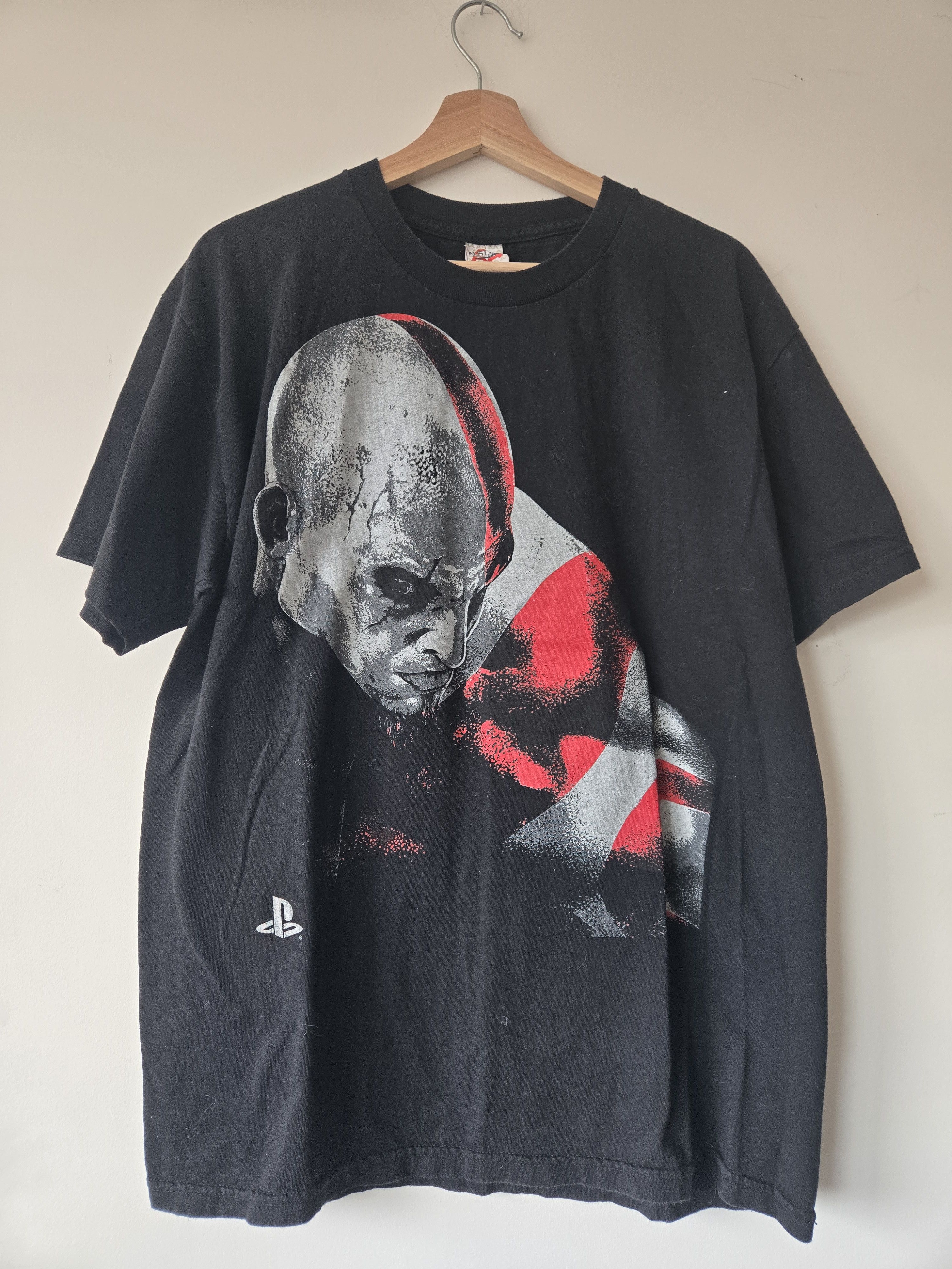 Vintage Y2k God War 3 Kratos Face Size L T-Shirts, Hoodie, Sweatshirt