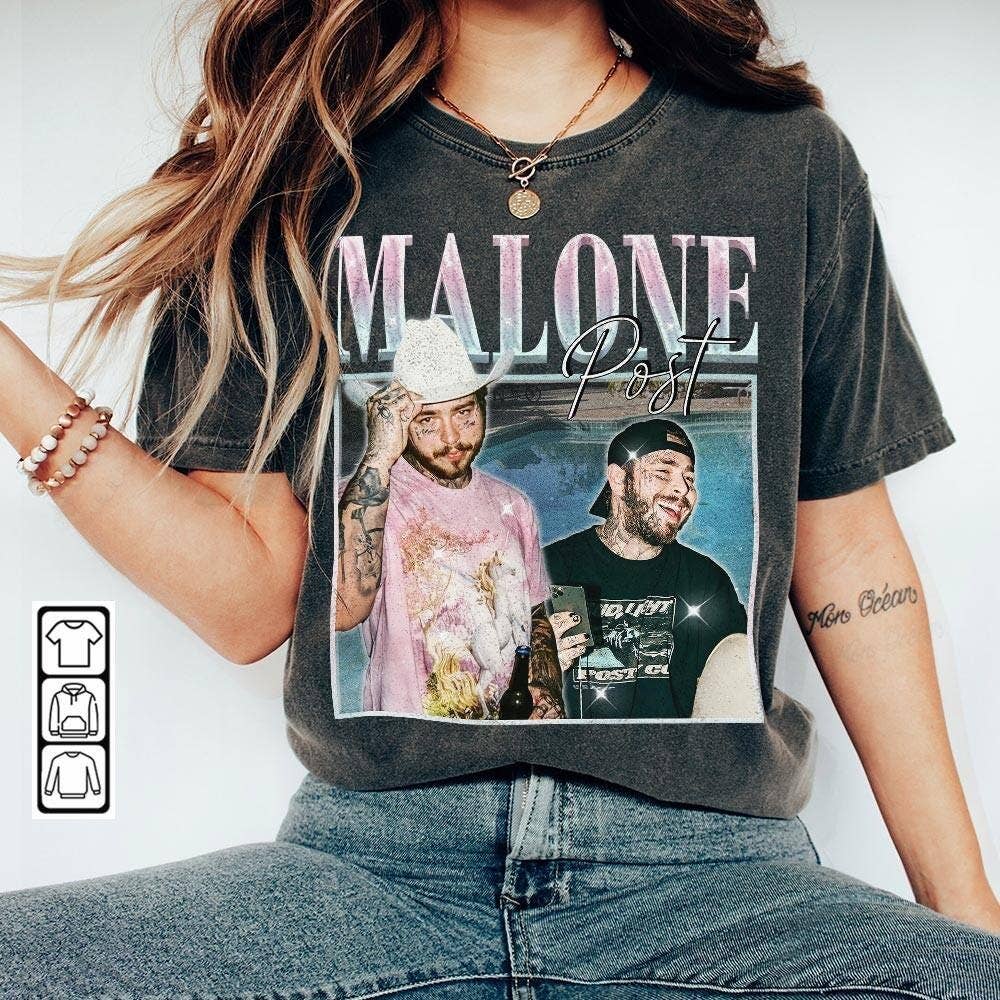 Post Malone Retro Rapper 90s Sweatshirt T-Shirts, Hoodie | PodTeesHub.com
