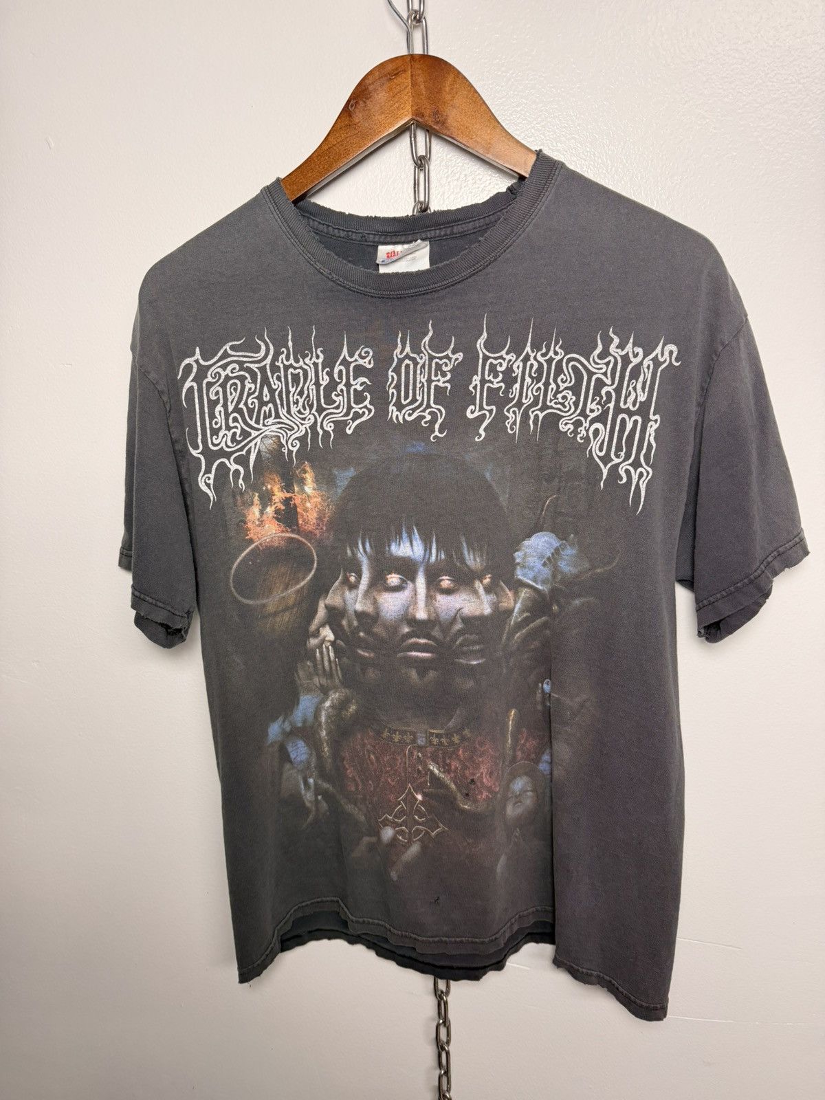 Band Tees Thrashed And Faded Cradle Of Filth Godspeed Tshirt Hoodie, Sweatshirt | PodTeesHub.com