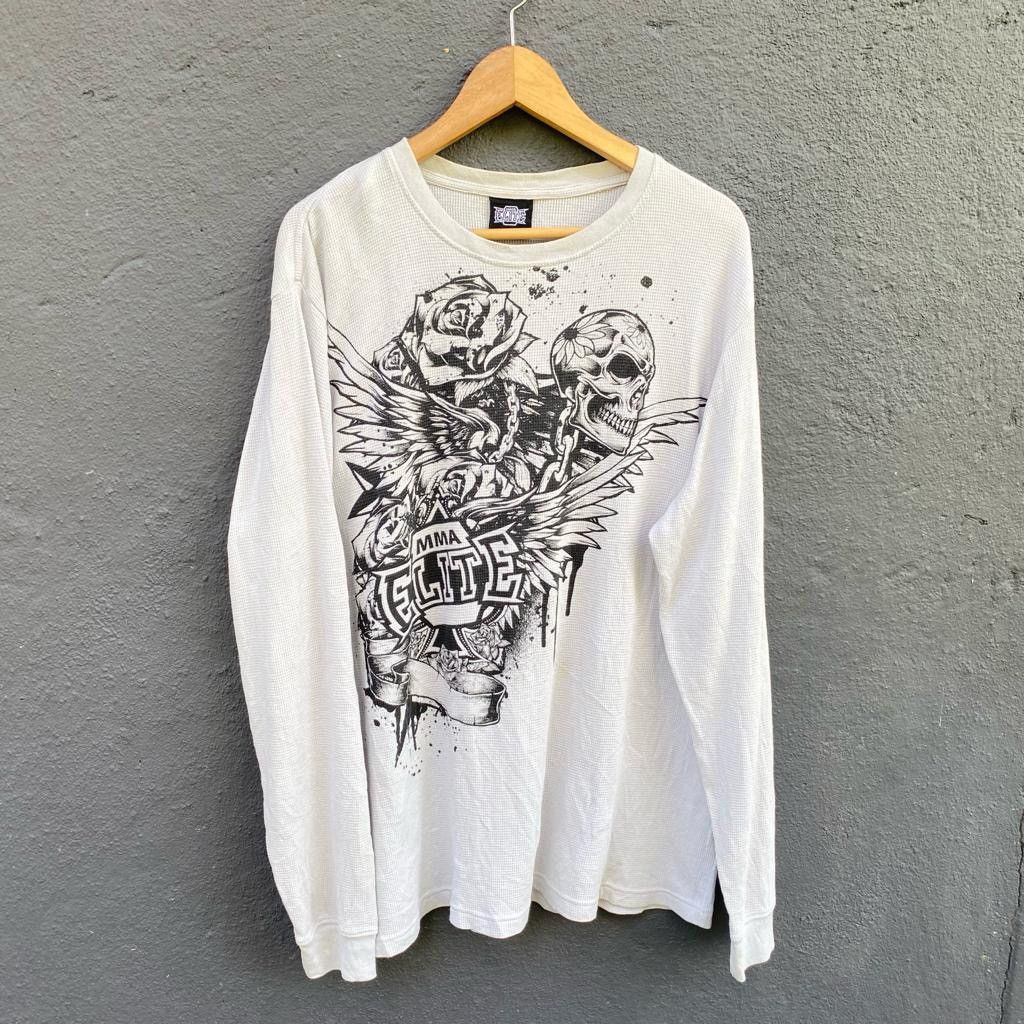 Japanese Brand Vintage Mma Elite Skulls Streetwear Tee Hoodie, Sweatshirt | PodTeesHub.com