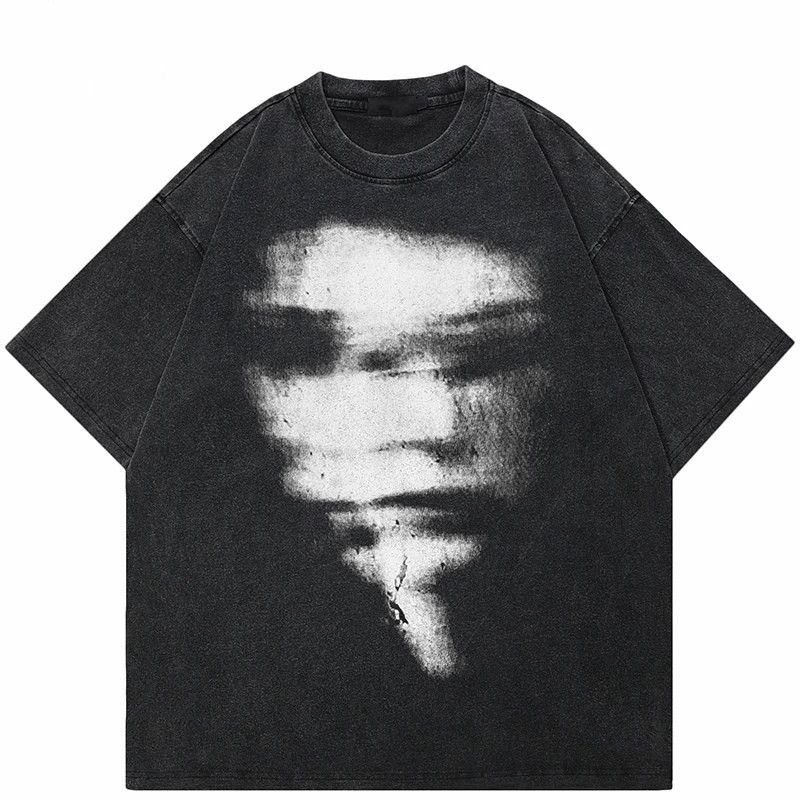 Vintage Retro Washed T Shirt Graphic Blurry Faces Hoodie, Sweatshirt | PodTeesHub.com