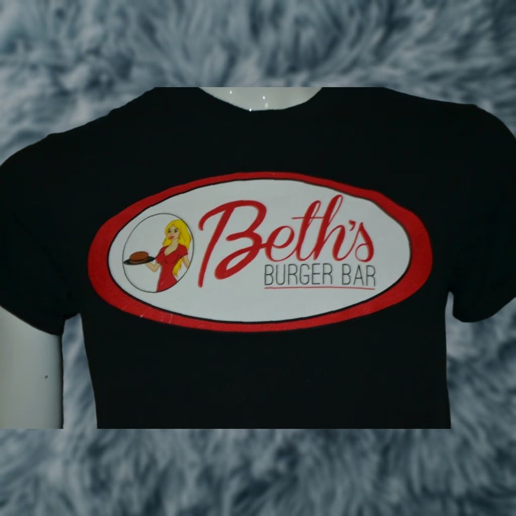 Gildan Vintage Beth S Burger Bar T Shirt Small Mens Shirt Black Graphic Tee 100 Cotton Gildan 1990s Hoodie, Sweatshirt
