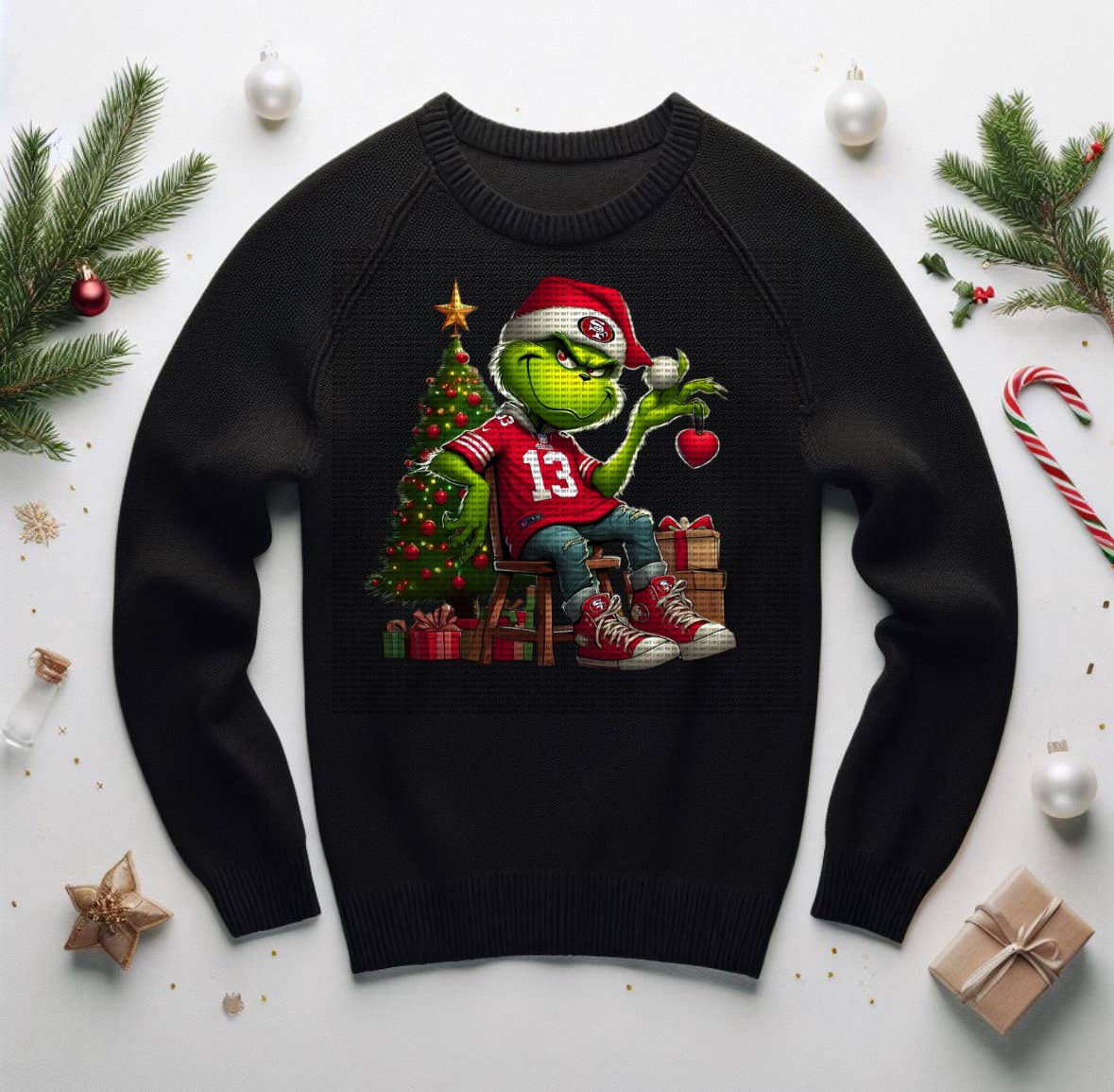 9Ers Grinch Fan Holiday Football Sweatshirt For Enthusiasts T-Shirts, Hoodie | PodTeesHub.com