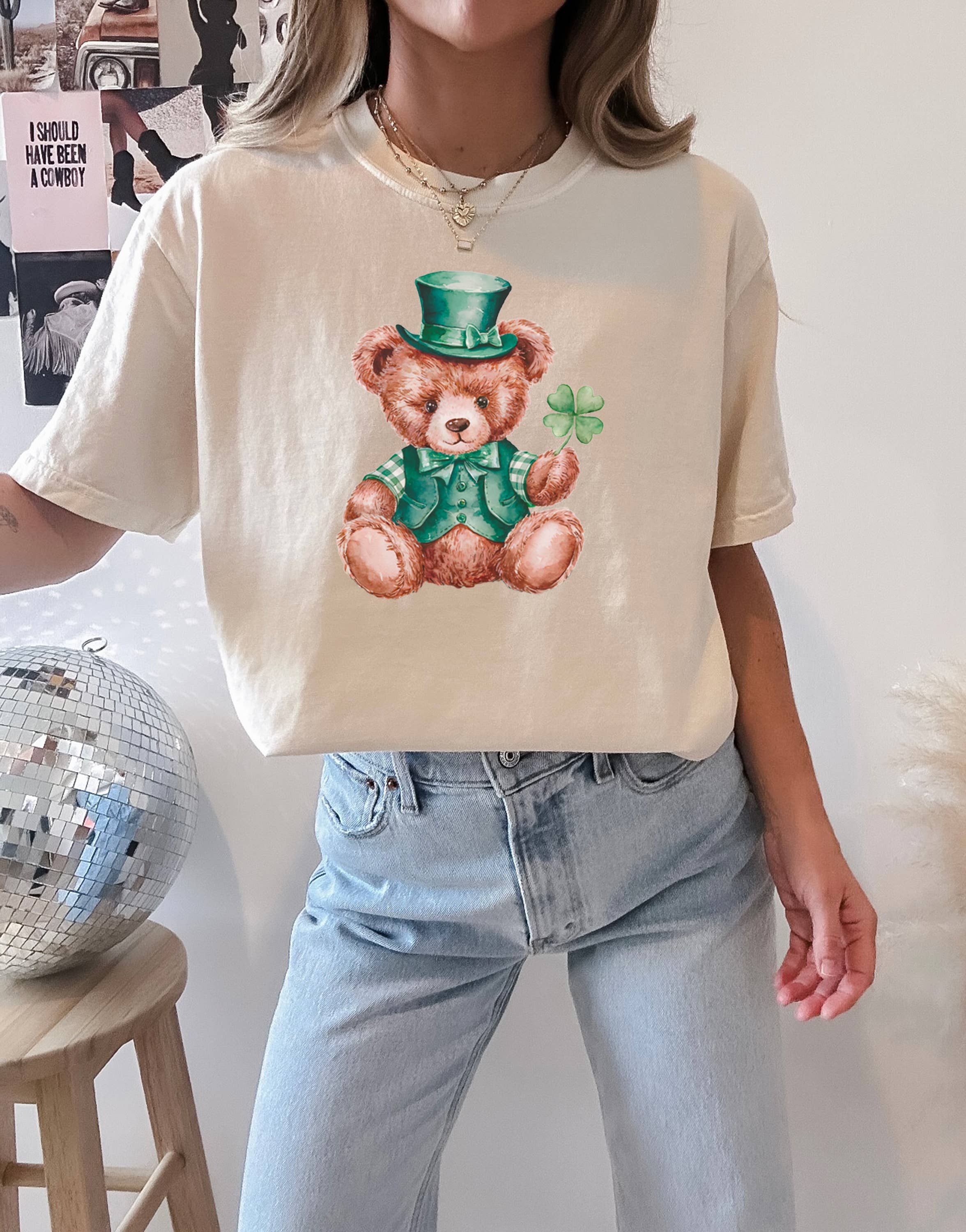 St. Patricks Day Tee, Teddy Bear, Graphic Apparel Hoodie, Sweatshirt | PodTeesHub.com