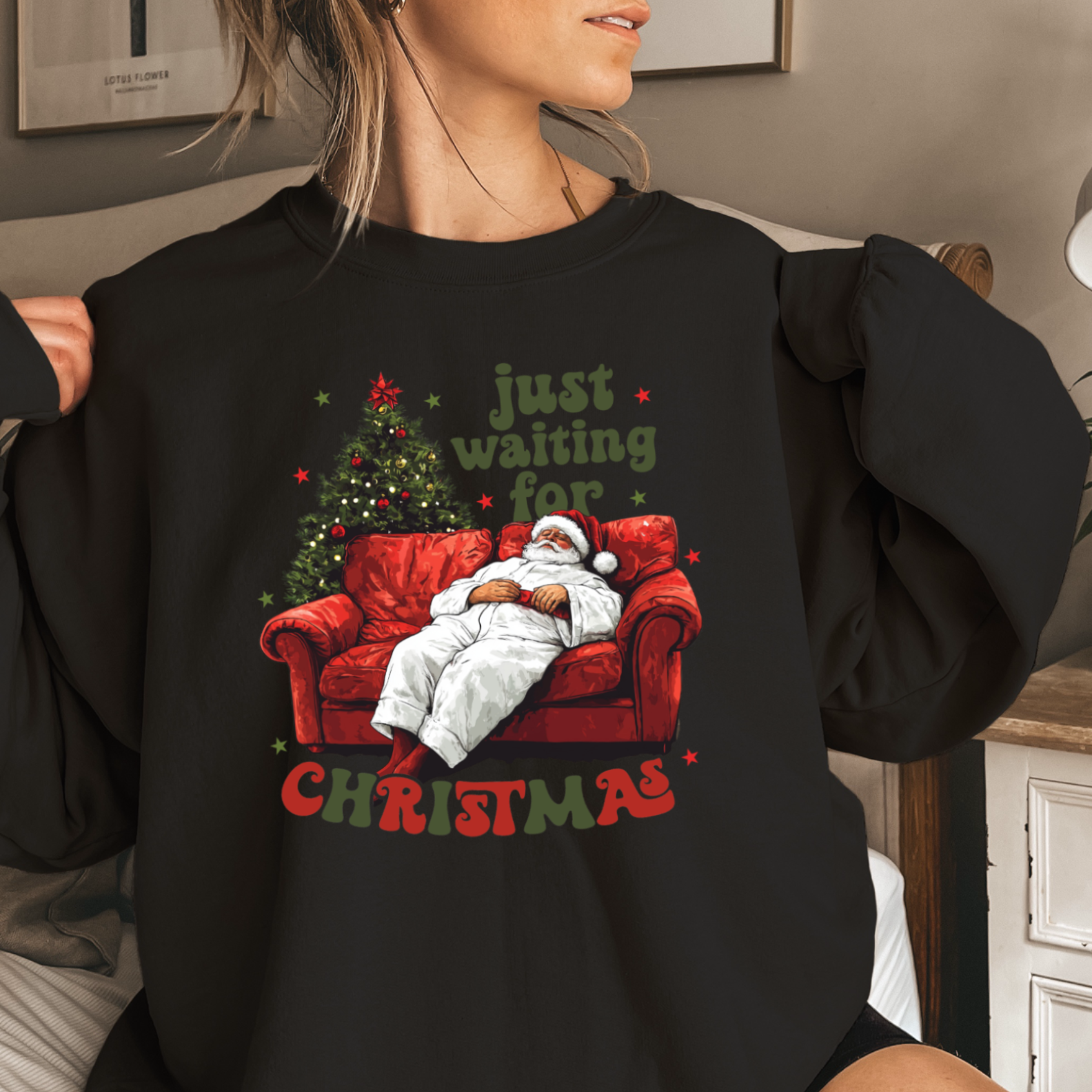 Just Waiting On Christmas Christmas 2025 Sweatshirt | Gildan T-Shirts, Hoodie | PodTeesHub.com