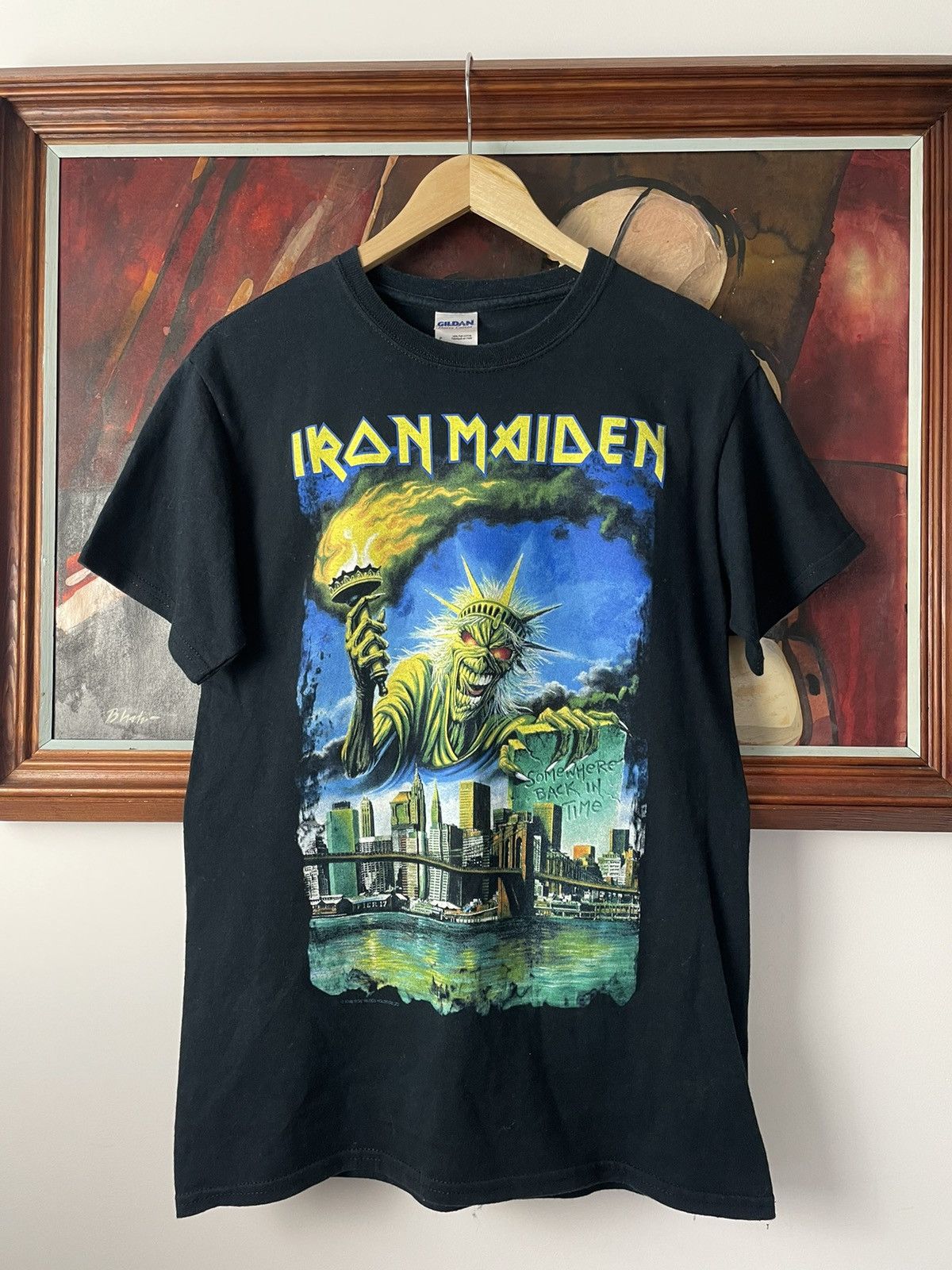 Iron Maiden X Vintage Vintage Y2k 2008 Og License Iron Maiden Tour Band Tee Rare Hoodie, Sweatshirt | PodTeesHub.com
