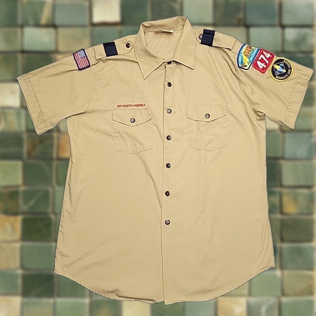 Vintage Boy Scouts Shirt Mens Xl Tan Diablo Silverado Weblos Bsa Uniform Made In Usa Hoodie, Sweatshirt | PodTeesHub.com