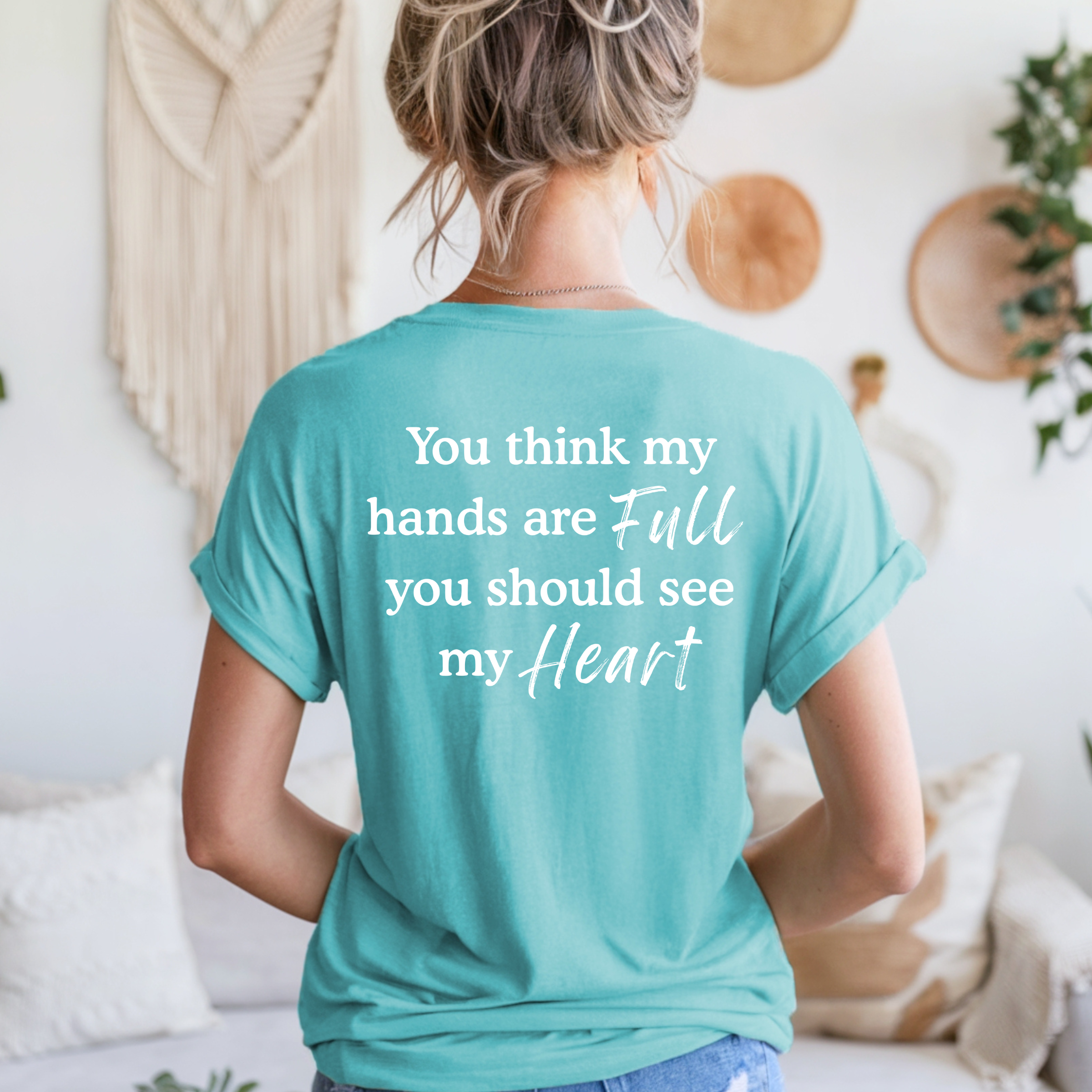 Full Hands Fuller Heart Motherhood Spring Graphic Tee Hoodie, Sweatshirt | PodTeesHub.com