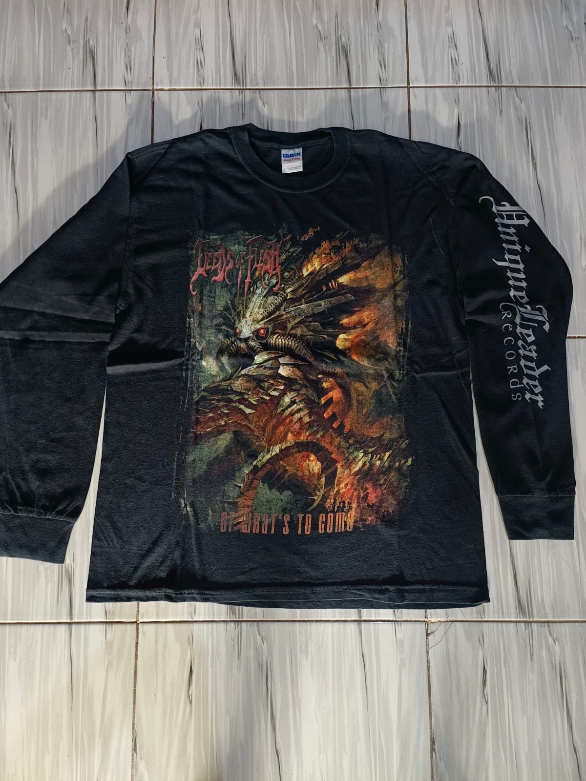Band Tees Longsleeve Deeds Of Flesh Of Whats To Come Brutal Death Hoodie, Sweatshirt | PodTeesHub.com