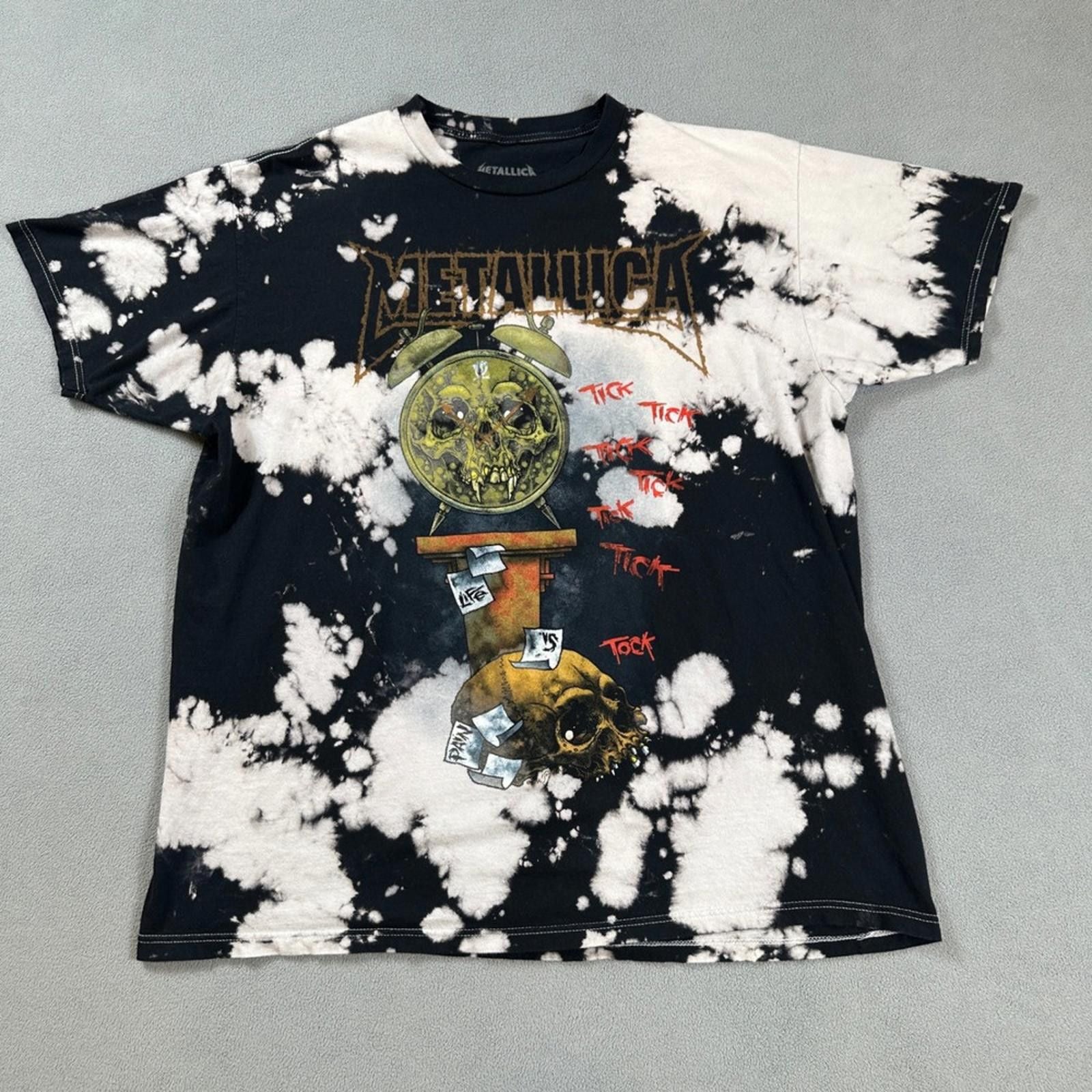 Metallica Band T Shirt Mens L Death Is Pain Tie Dye Skull Hoodie, Sweatshirt | PodTeesHub.com