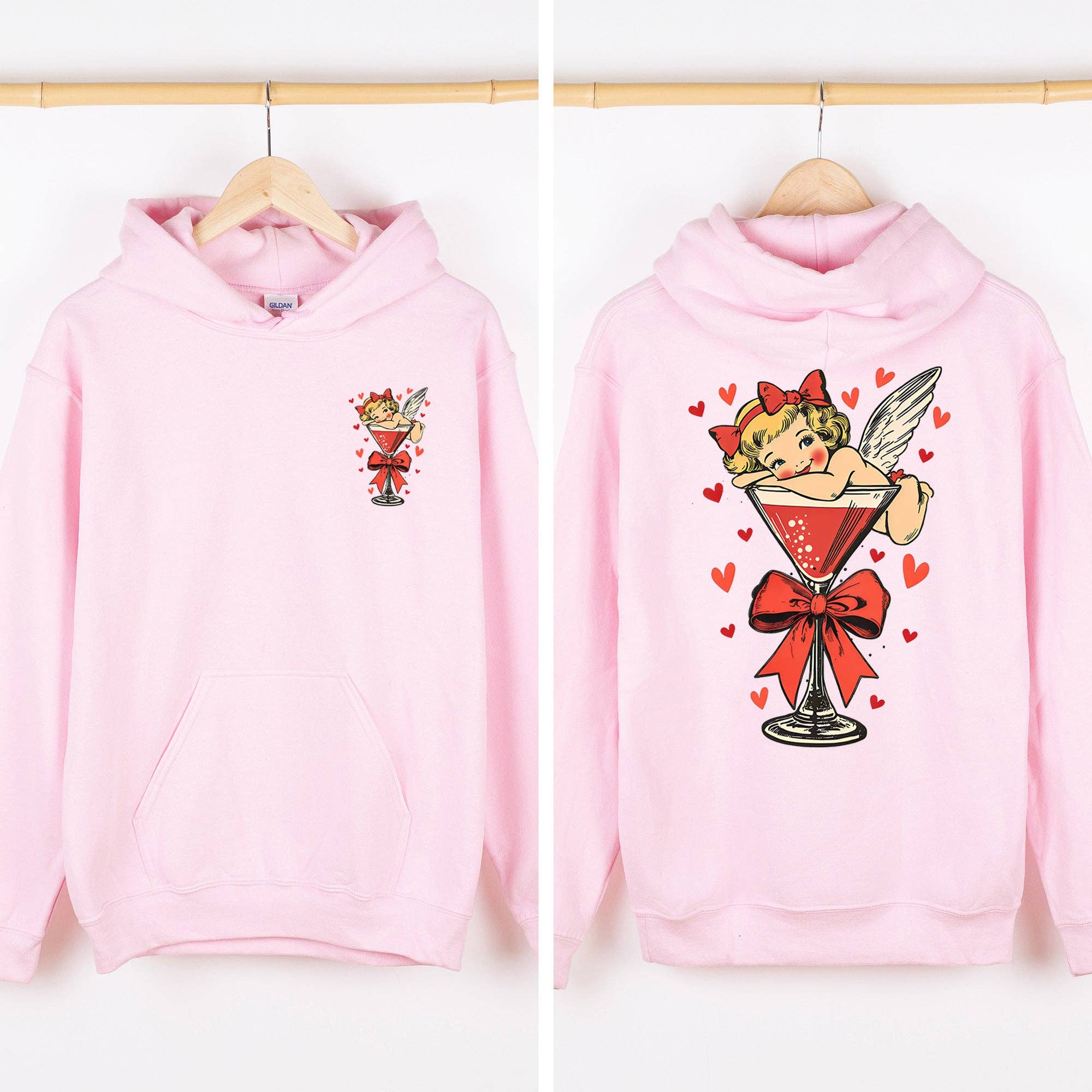 Cupid Martini Glass, Valentine's Day, Love Hooded Sweatshirt T-Shirts, Hoodie | PodTeesHub.com