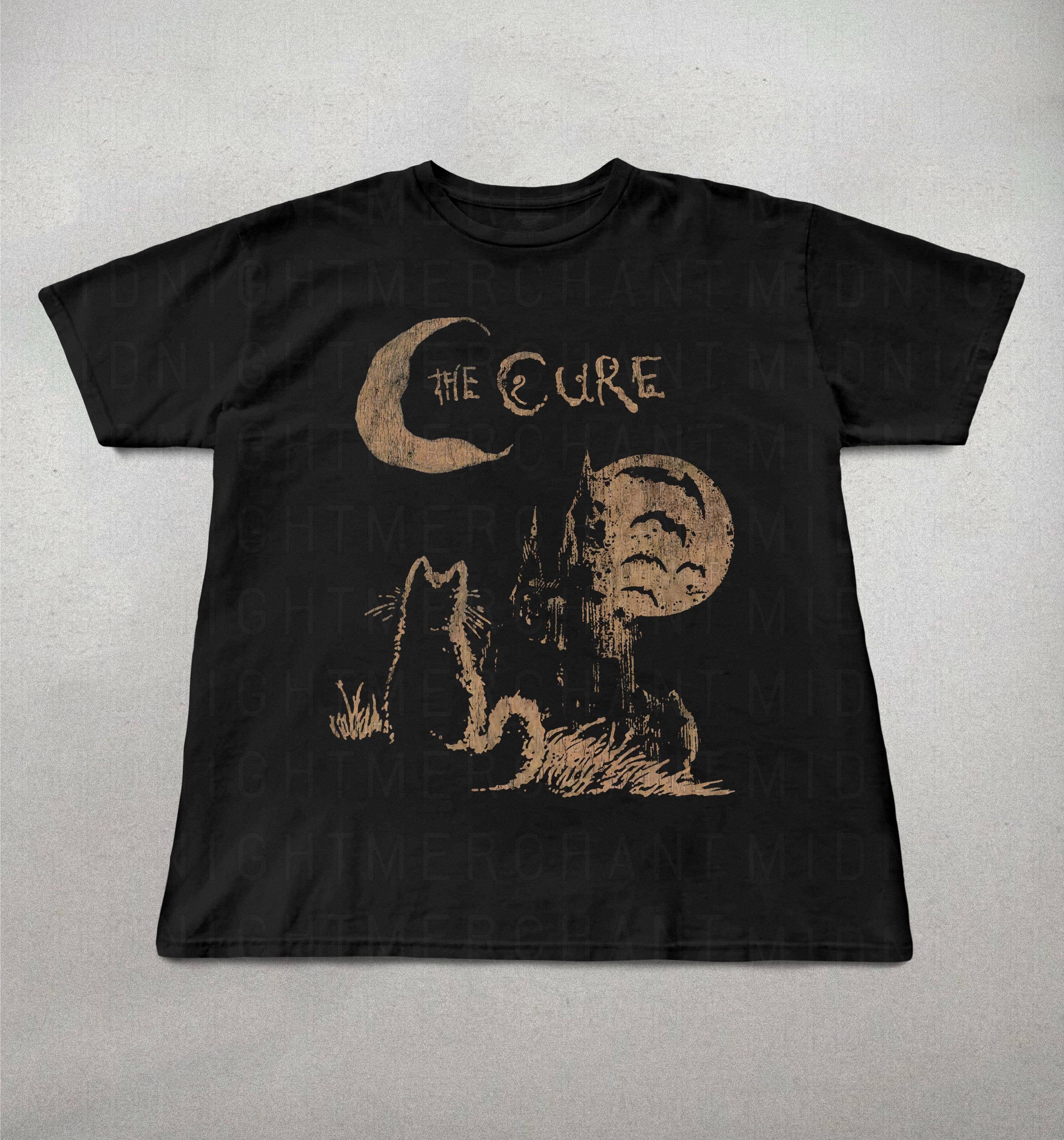 The Cure Cat Tee - 90s Alt Indie Rock Unisex Music Gift Hoodie, Sweatshirt | PodTeesHub.com