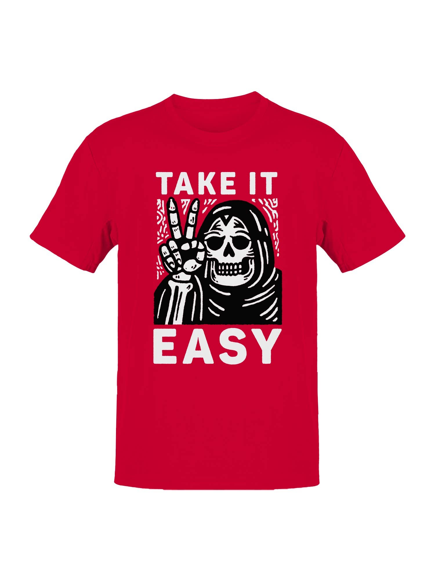 Take It Easy Skeleton Art Men's T-Shirt Hoodie, Sweatshirt | PodTeesHub.com