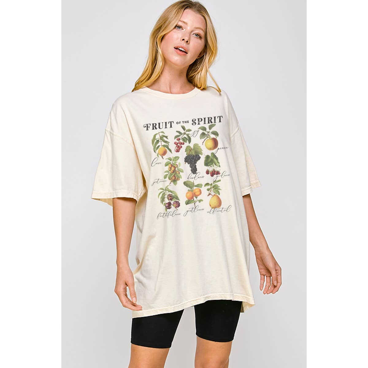 Fruit of the Spirit Vintage Graphic Oversized Tee Hoodie, Sweatshirt | PodTeesHub.com