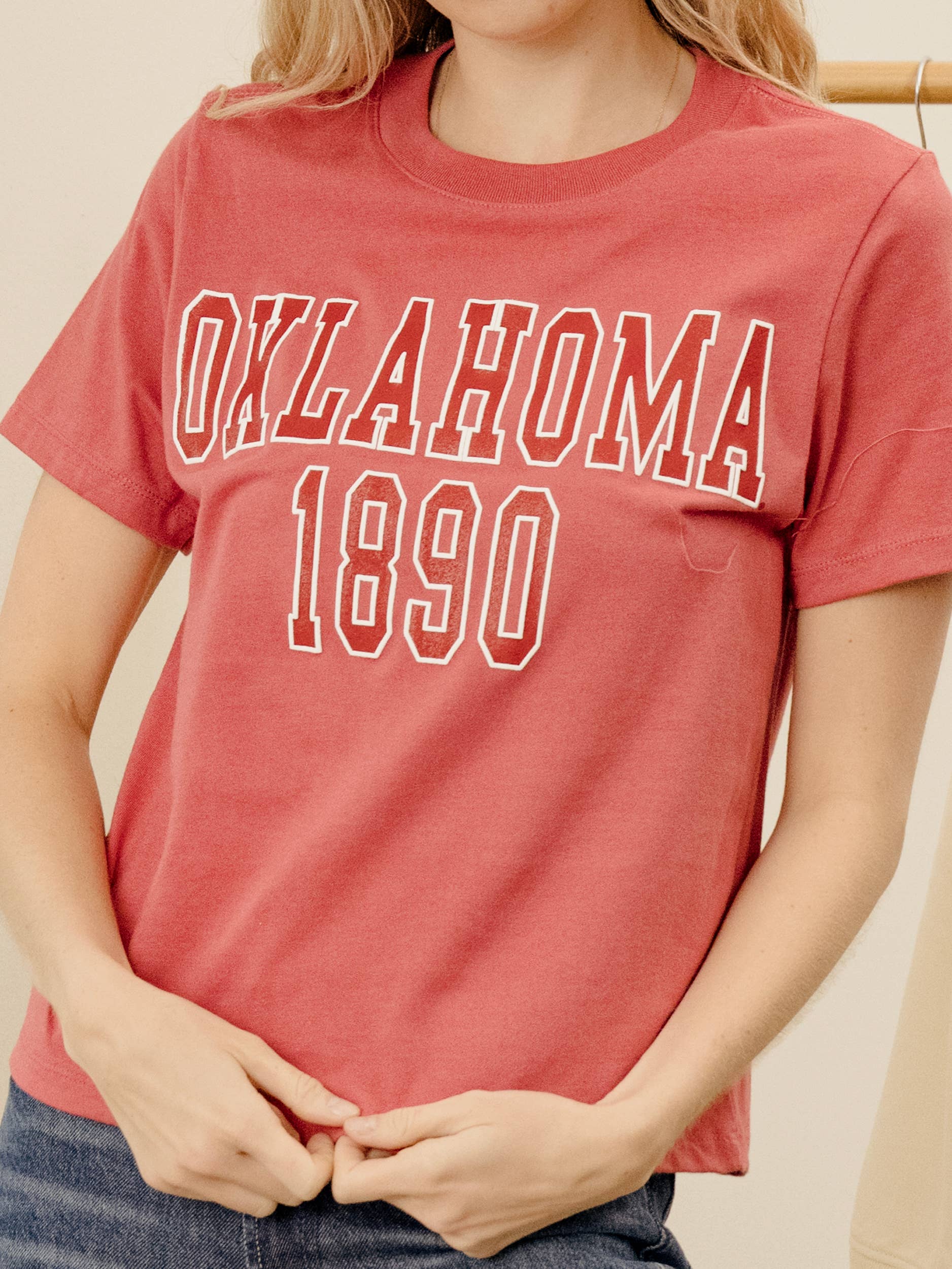 Ou Sooners College Block Puff Ink Red Ellie Perfect Tee Hoodie, Sweatshirt | PodTeesHub.com