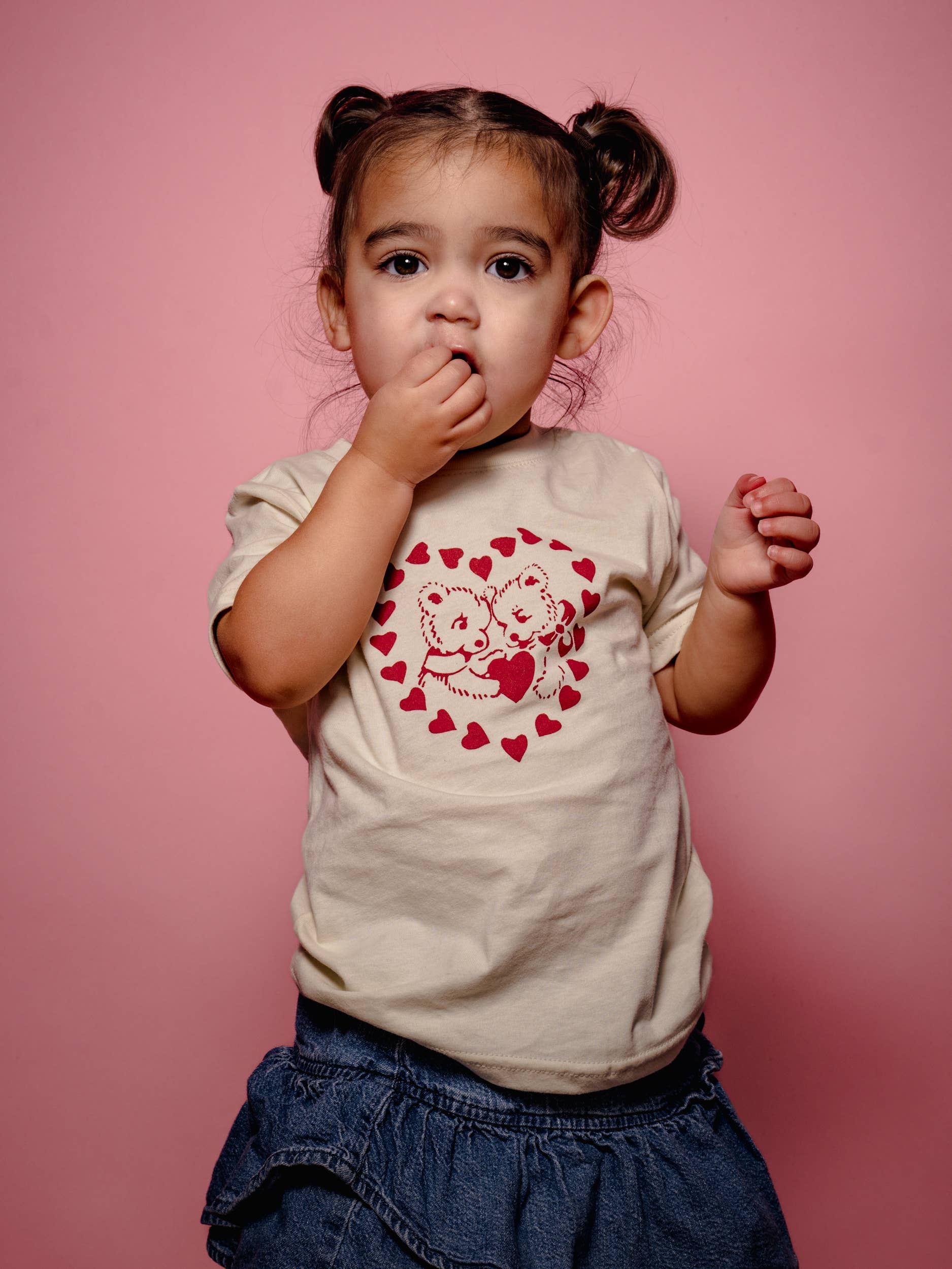 Children's Beary Loved Valentine's Heart Natural Tee Hoodie, Sweatshirt | PodTeesHub.com