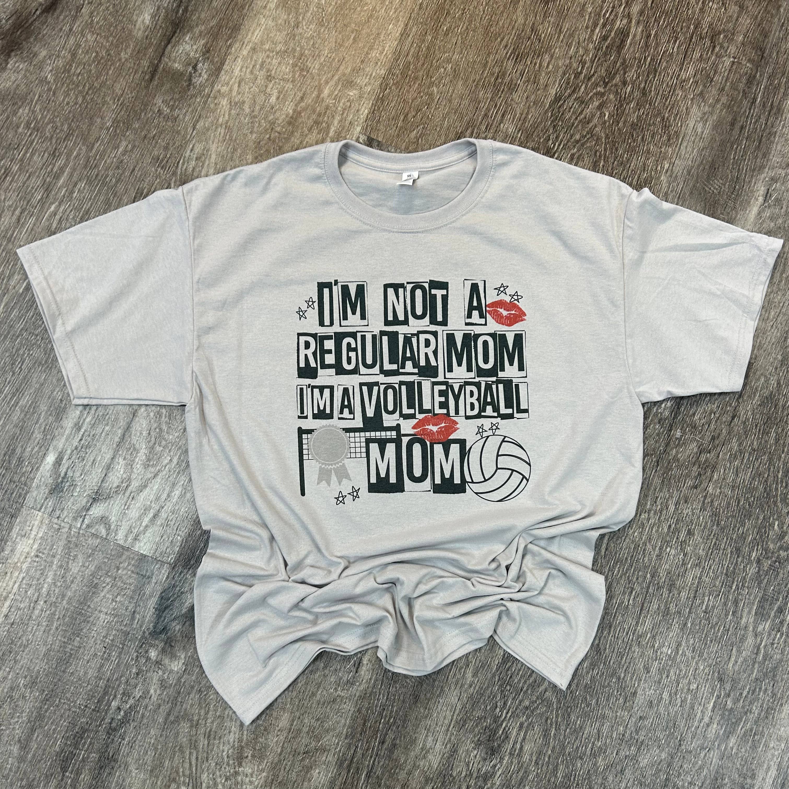 I’M Not A Regular Mom I’M A Volleyball Mom On Silver Tee Hoodie, Sweatshirt | PodTeesHub.com