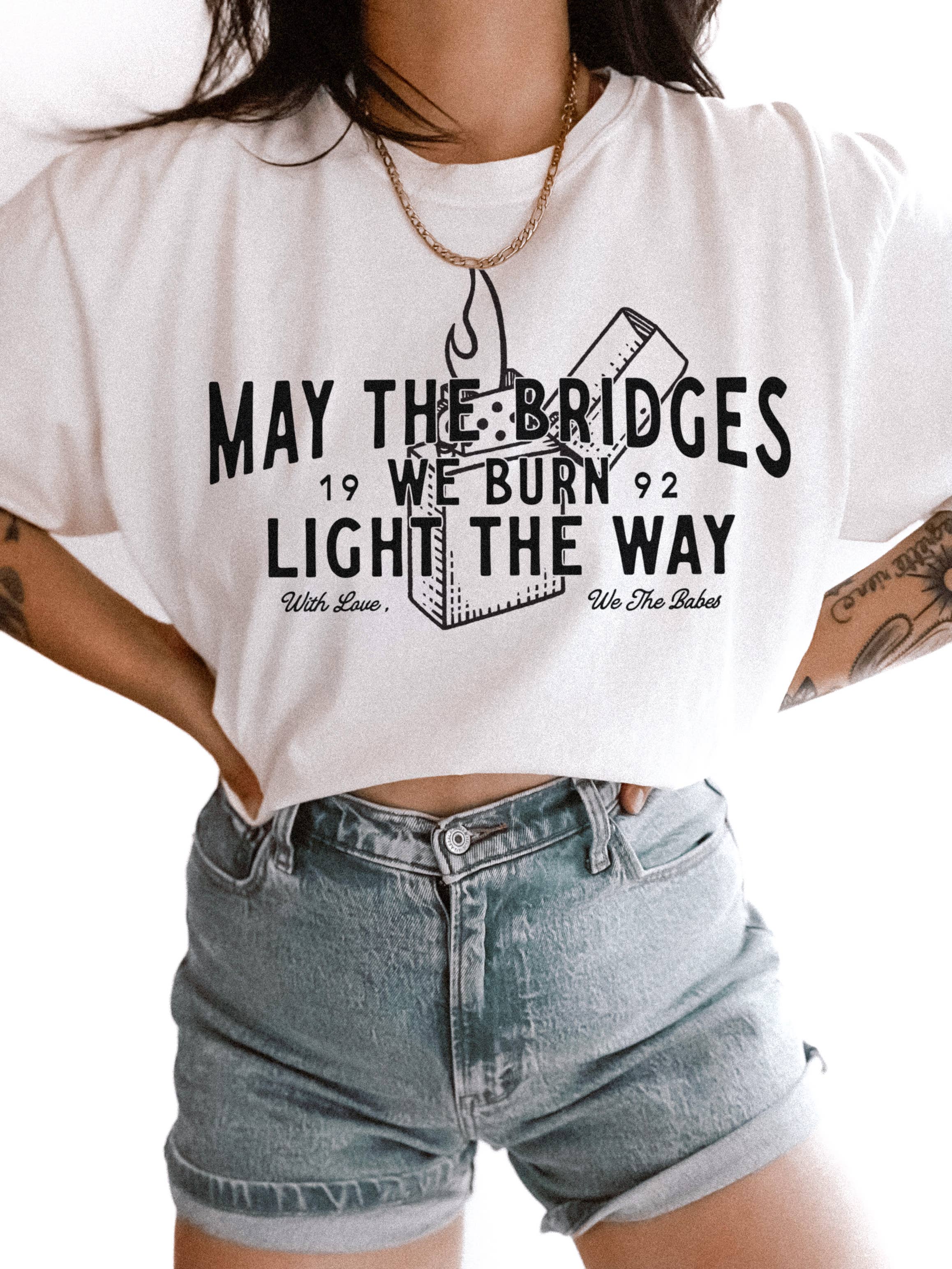The Bridges We Burn Feminist Graphic Tee - Ivory Hoodie, Sweatshirt | PodTeesHub.com