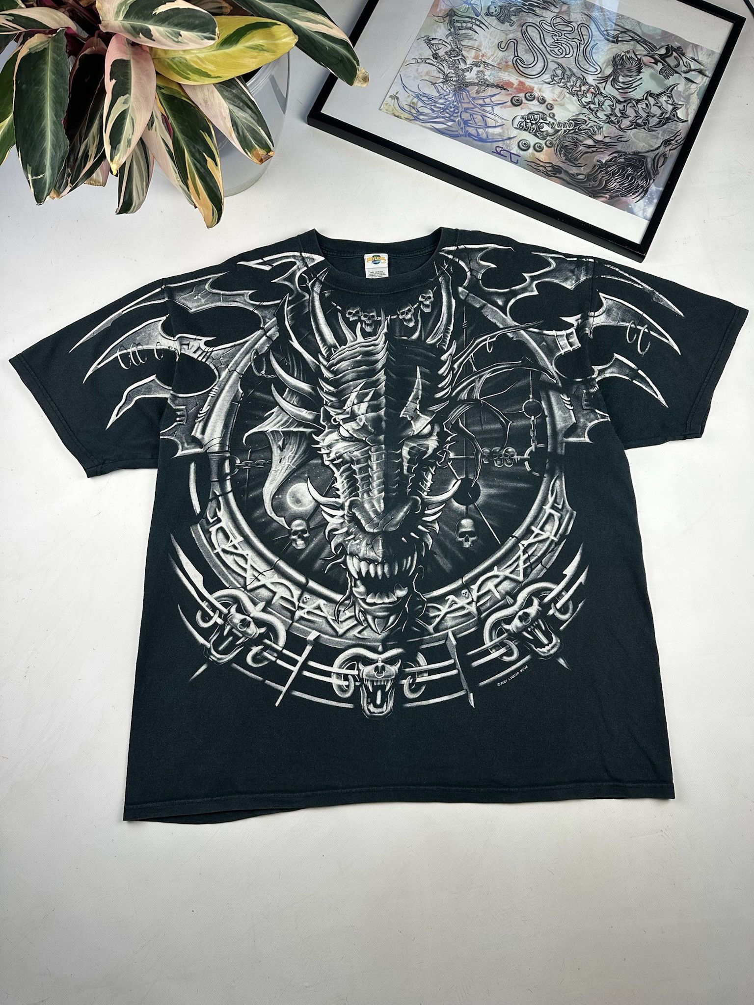 Liquid Blue Vintage Y2k Liquid Blue Dragon Graphic Tee Tribal Rave 2001 Hoodie, Sweatshirt | PodTeesHub.com