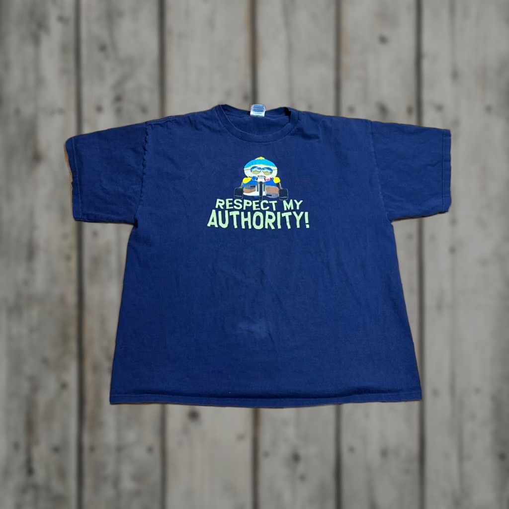 Delta South Park Respect My Authority Cartman Blue Cartoon T Shirt Adult Xl 2000s Hoodie, Sweatshirt | PodTeesHub.com