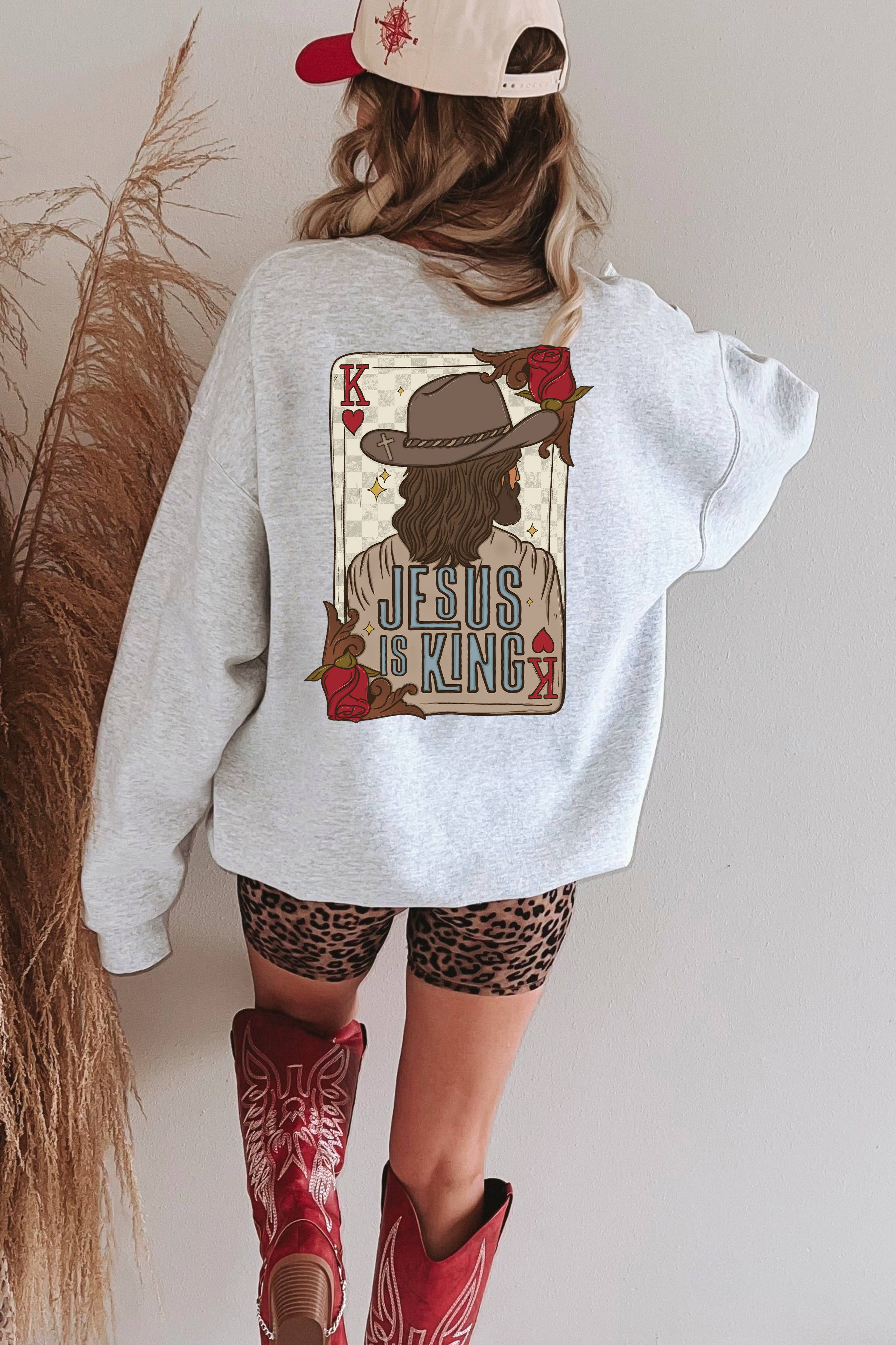 Jesus Is King Graphic Sweater T-Shirts, Hoodie, Sweatshirt | PodTeesHub.com