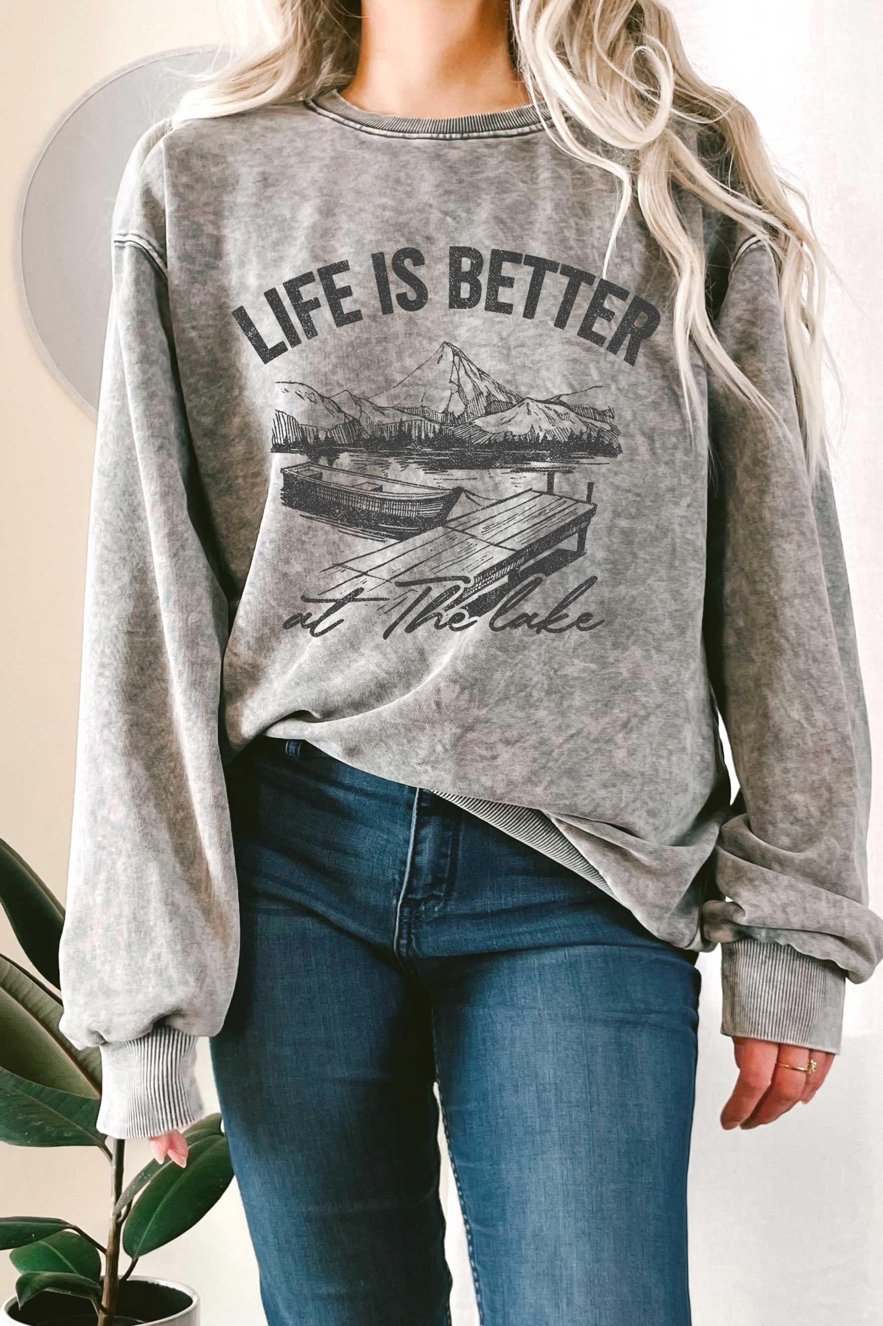 Life Is Better At the Lake Mineral Graphix Terry Sweatshirt T-Shirts, Hoodie | PodTeesHub.com