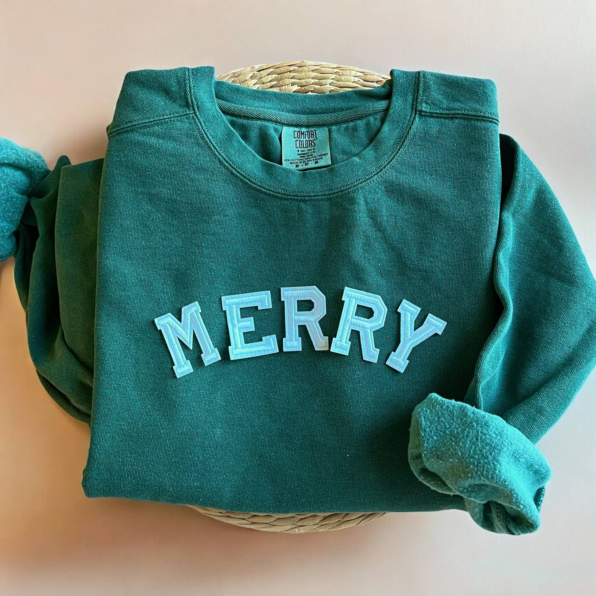 Comfort Colors Merry Sweatshirt, Christmas Sweatshirts Women T-Shirts, Hoodie | PodTeesHub.com