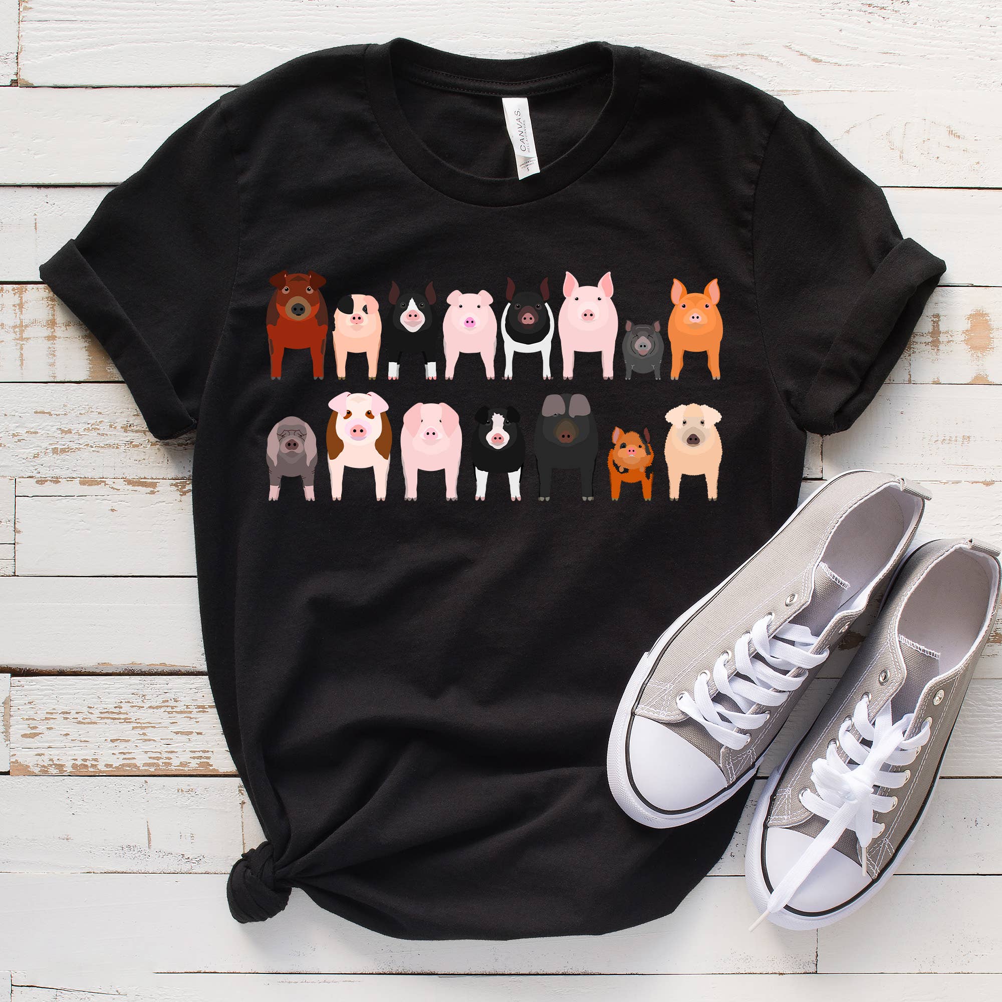 Pig Breeds T-Shirt - Animal Lovers Tees- Farm Animals Tees Hoodie, Sweatshirt | PodTeesHub.com