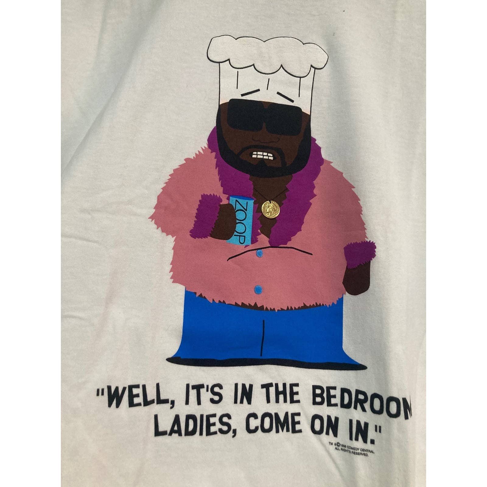 Vintage 90s Chef South Park Large Shirt 1998 Cartoon Hoodie, Sweatshirt | PodTeesHub.com