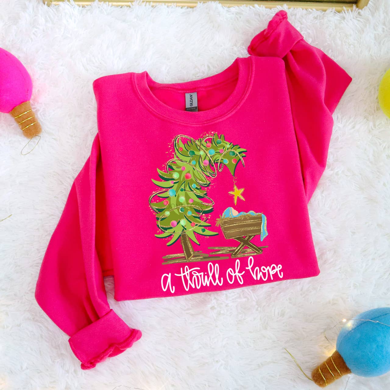A Thrill of Hope Baby Jesus Sweatshirt T-Shirts, Hoodie | PodTeesHub.com