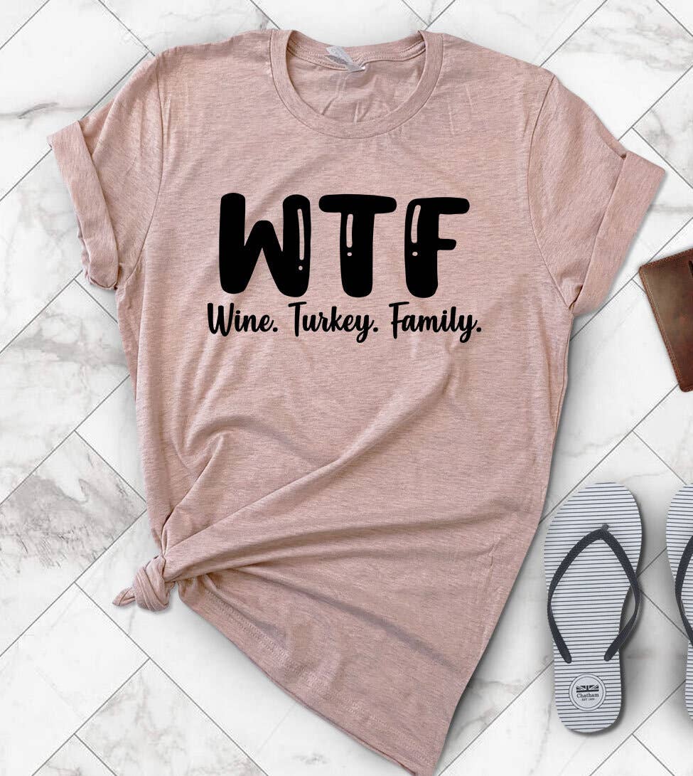 Wtf Wine Turkey Family - Fall Thanksgiving T-Shirt Hoodie, Sweatshirt | PodTeesHub.com