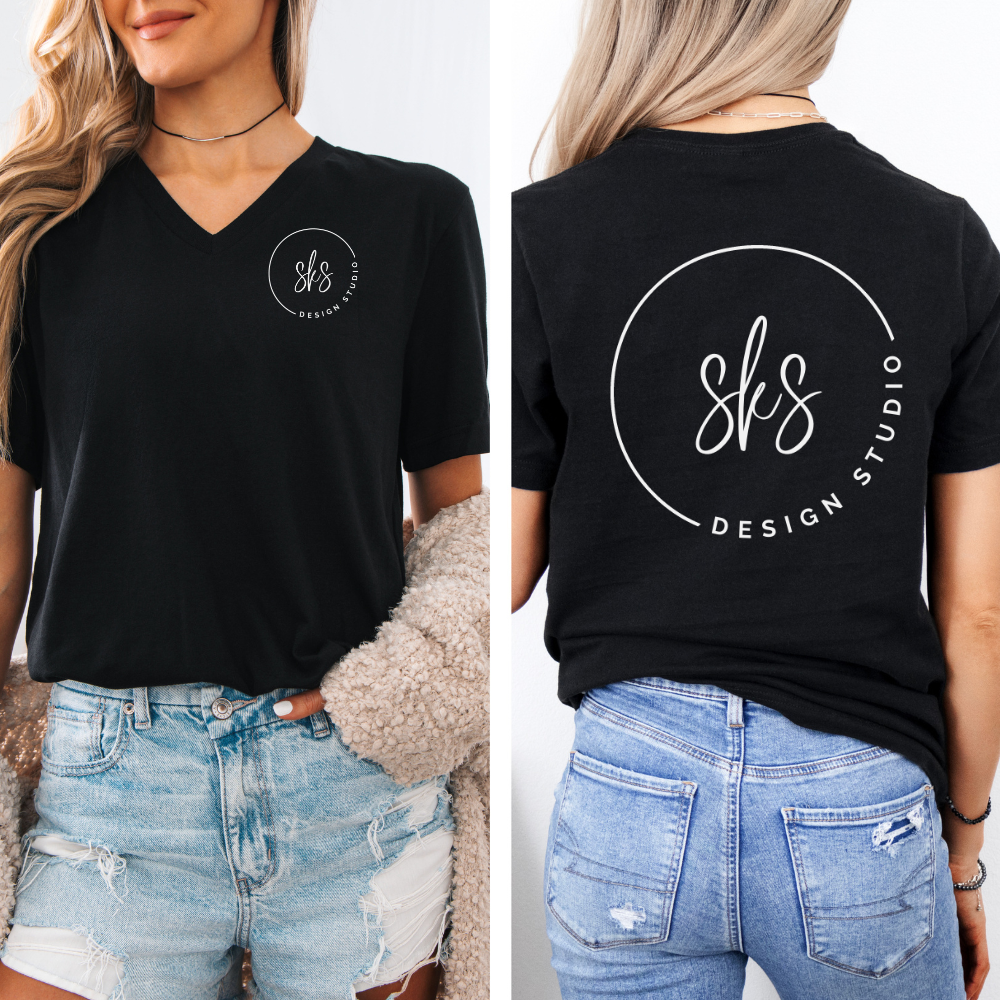 Custom Logo | Women's V-Neck T-Shirt [Bella Canvas] Hoodie, Sweatshirt | PodTeesHub.com