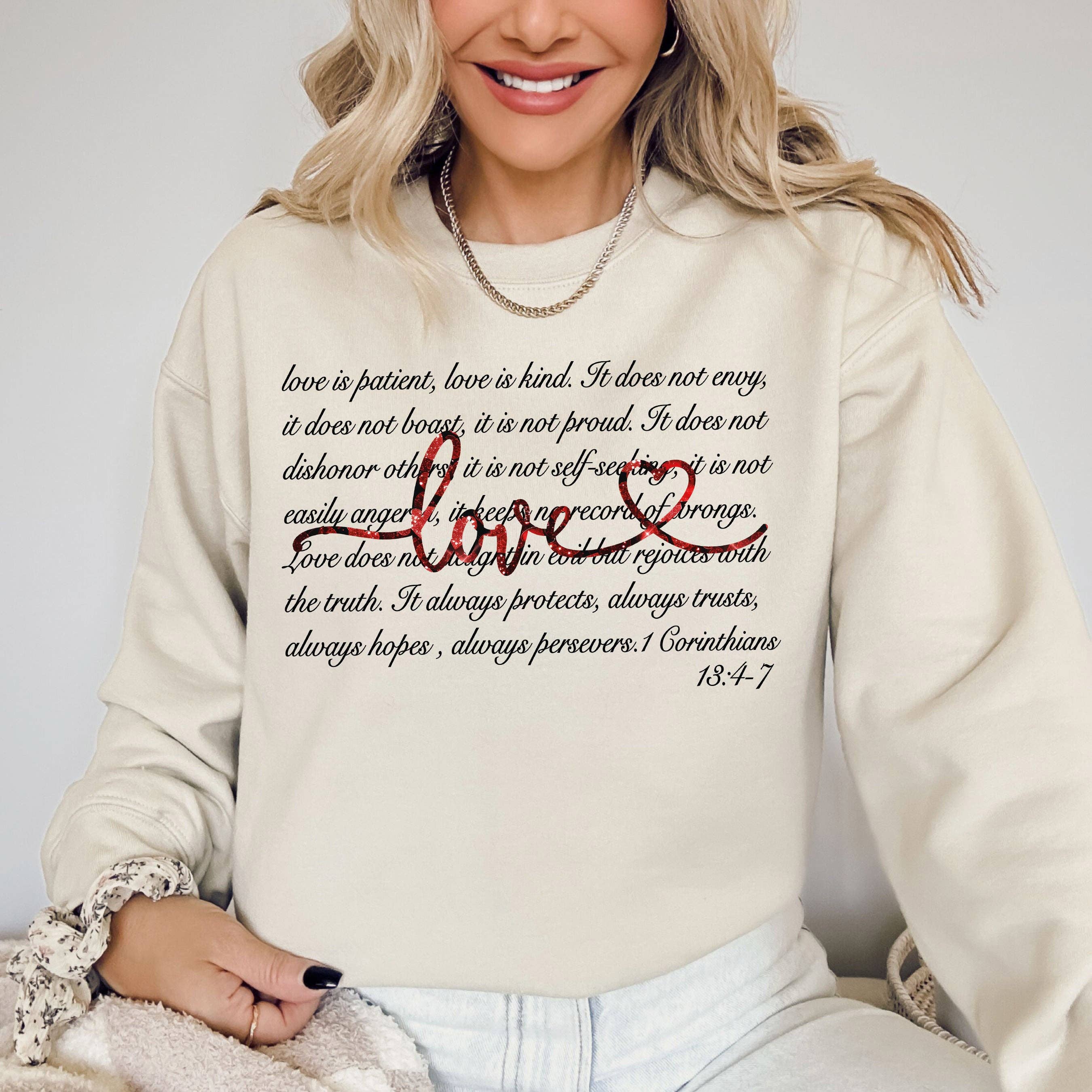 Love Is Patient, Jesus, Valentine's Day, Love Sweatshirt T-Shirts, Hoodie | PodTeesHub.com