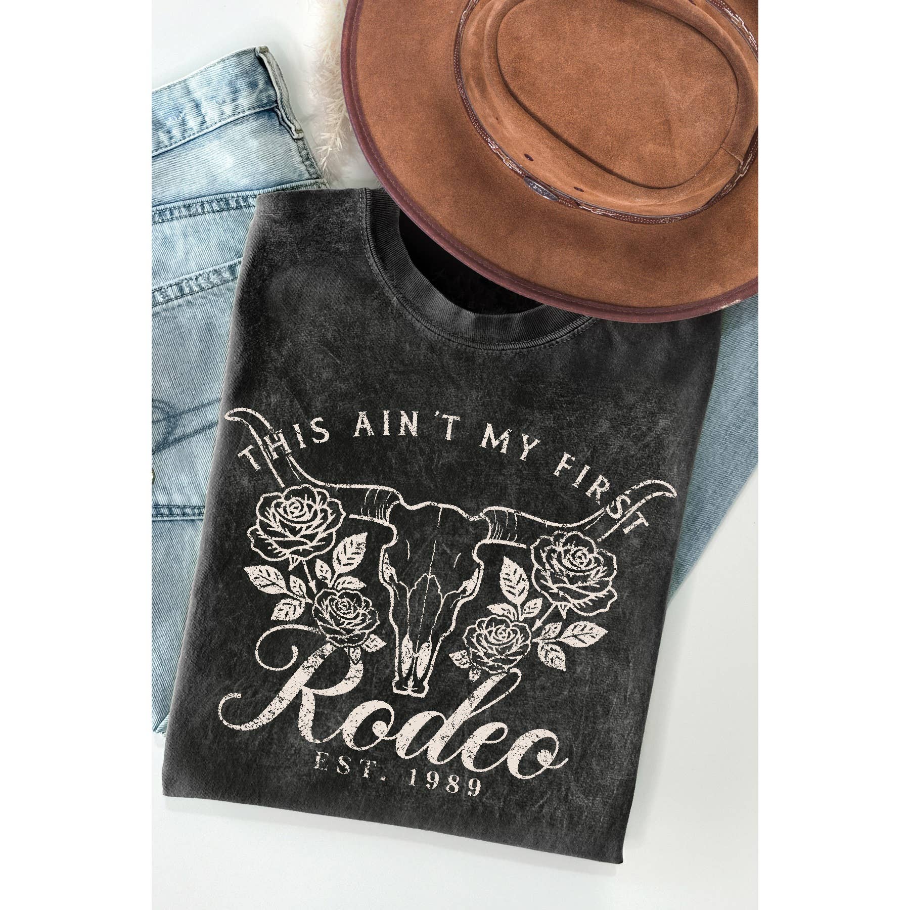 This Aint My First Rodeo Mineral Washed T Shirt Hoodie, Sweatshirt | PodTeesHub.com