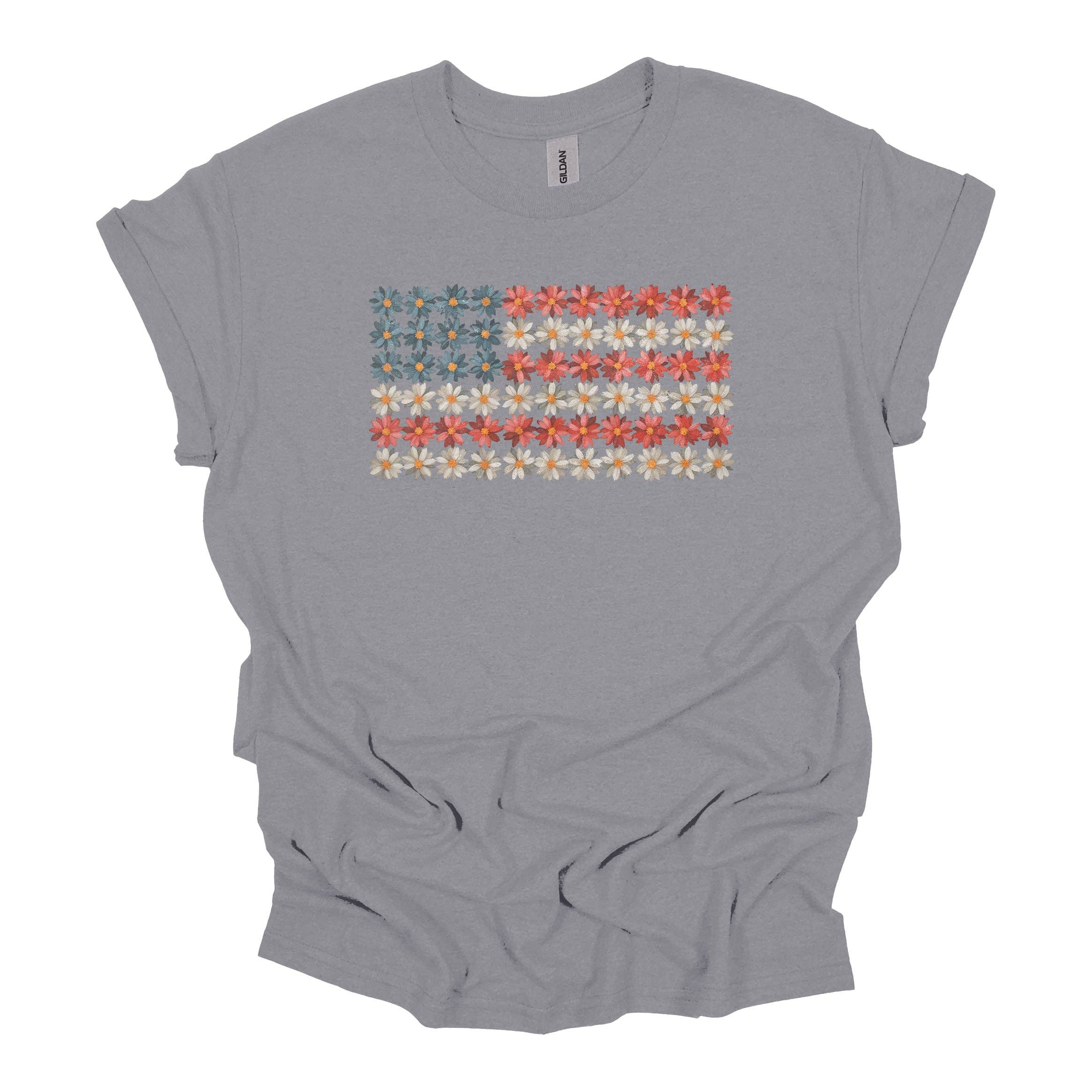 American Flower Flag Tee Hoodie, Sweatshirt | PodTeesHub.com