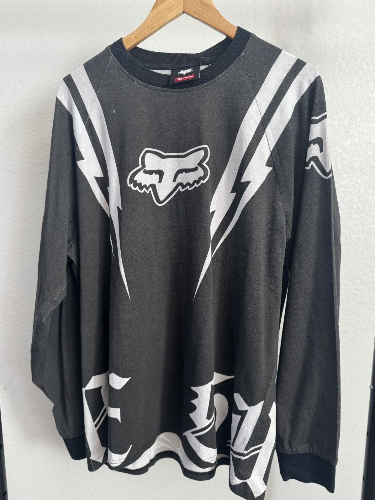 Fox Racing Jersey Black White Size Large T-Shirts, Hoodie, Sweatshirt | PodTeesHub.com