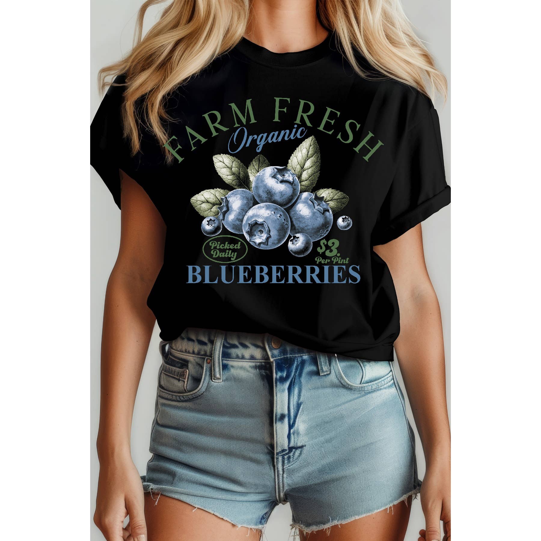 Farm Fresh Blueberries Short Sleeve Tee Hoodie, Sweatshirt | PodTeesHub.com