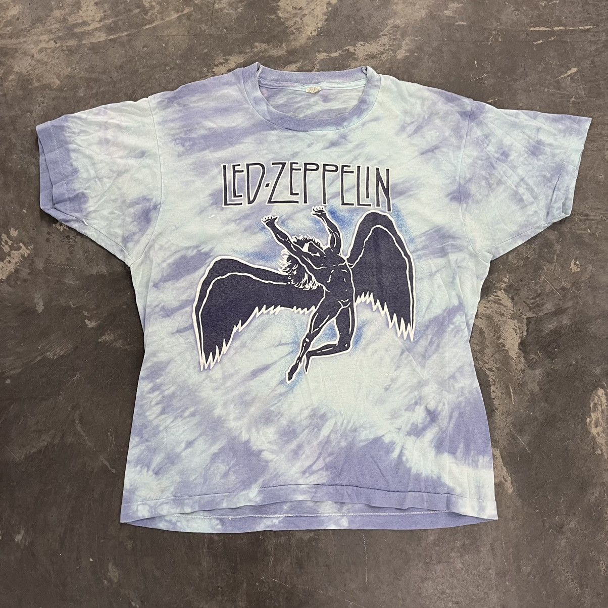 Led Zeppelin X Vintage 80 S True Vintage Led Zeppelin Band Tee Tie Dye Large Screen Hoodie, Sweatshirt | PodTeesHub.com