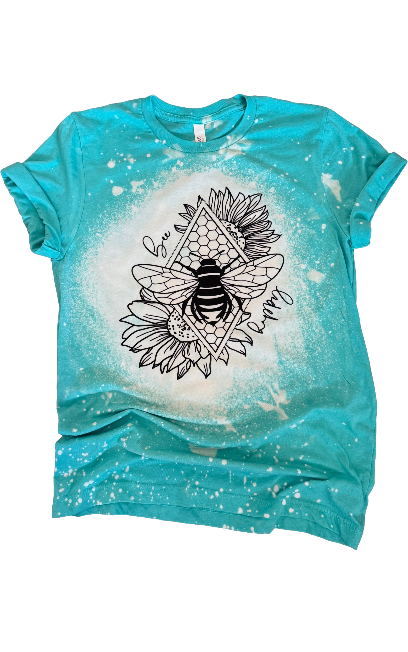 Bee Happy Sunflower Tie-Dye Tee Hoodie, Sweatshirt | PodTeesHub.com
